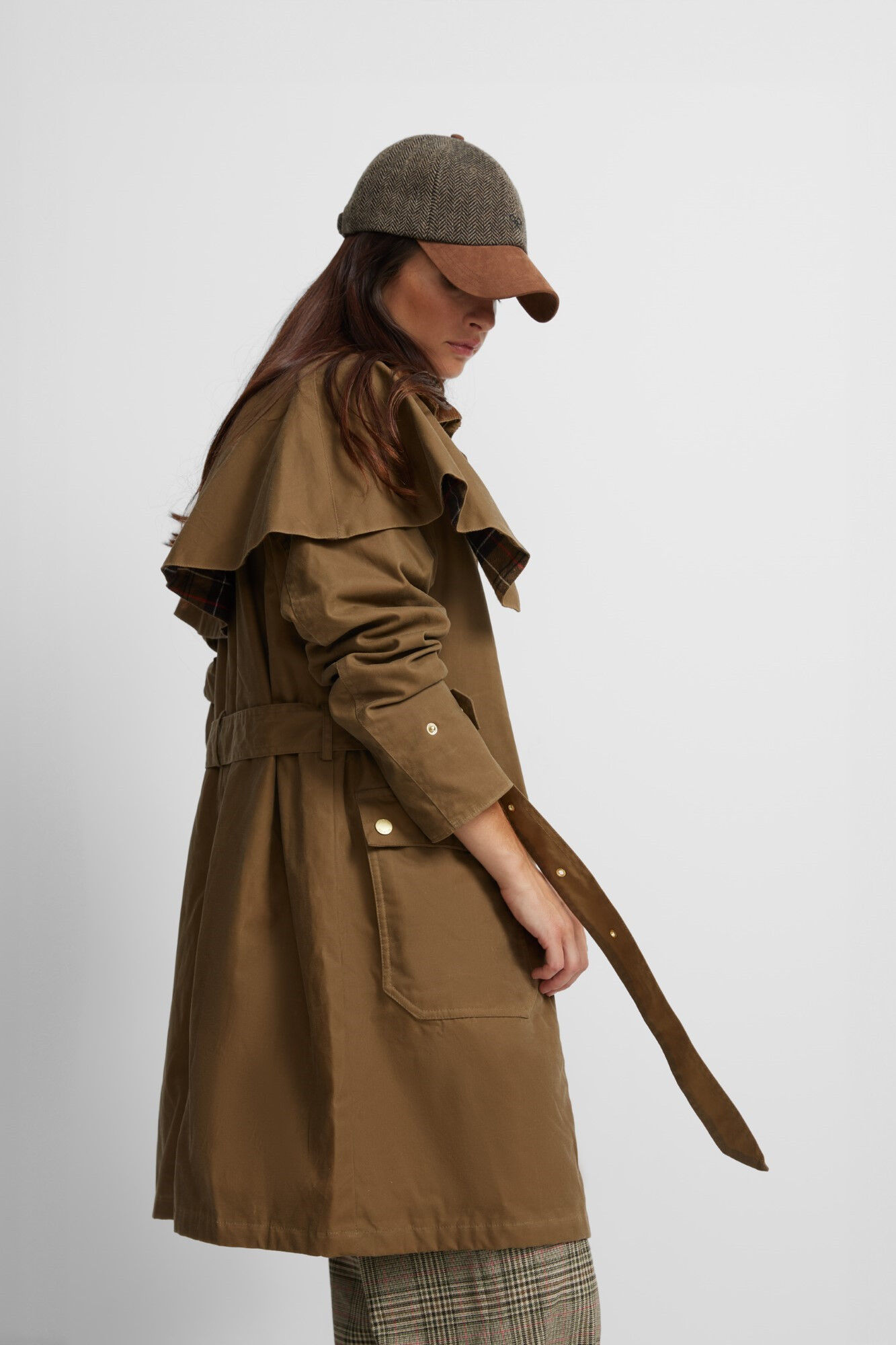 Silbon Long waxed parka Beige