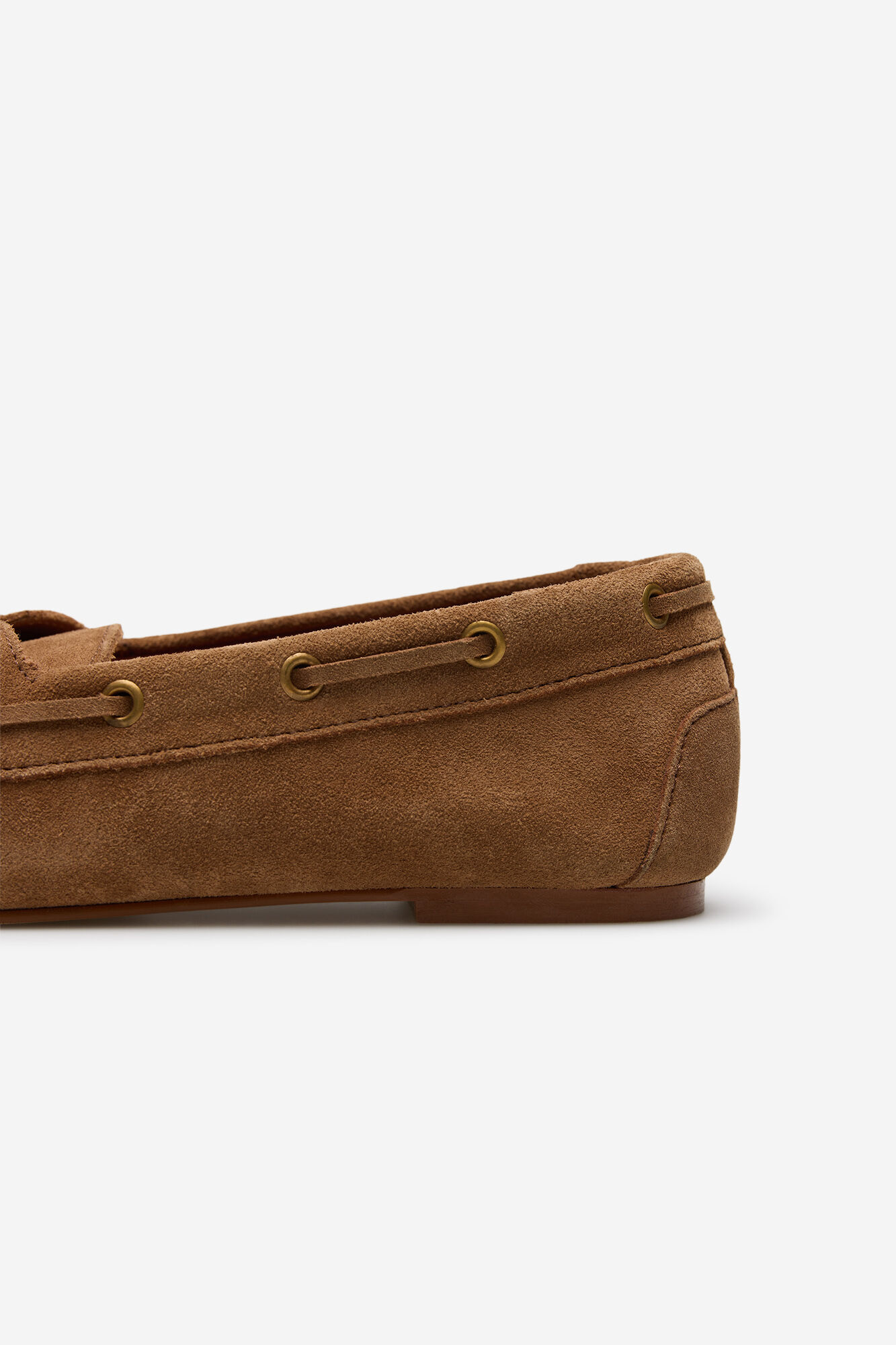 Cortefiel Mocassim de pele croute Castanho