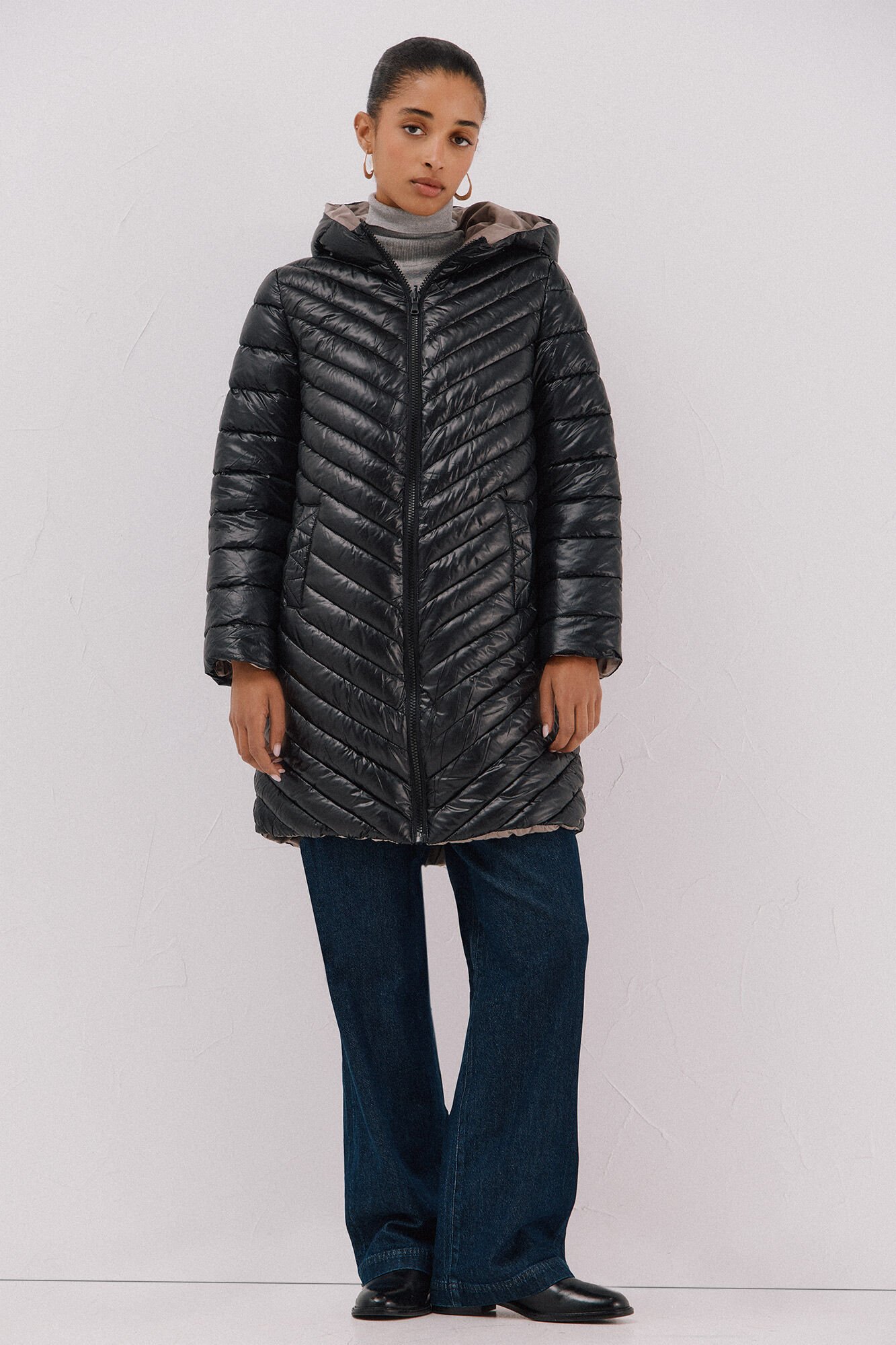 Cortefiel Anoraque revers&iacute;vel thermolite&reg; Preto