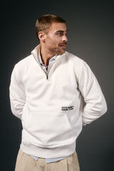 OOTO Sweatshirt com gola de fecho-éclair Branco