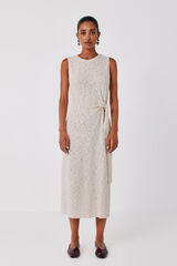 Cortefiel Rustic knot dress Ivory