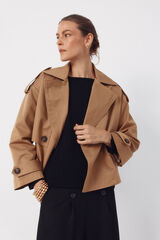 Cortefiel Short trench coat Beige
