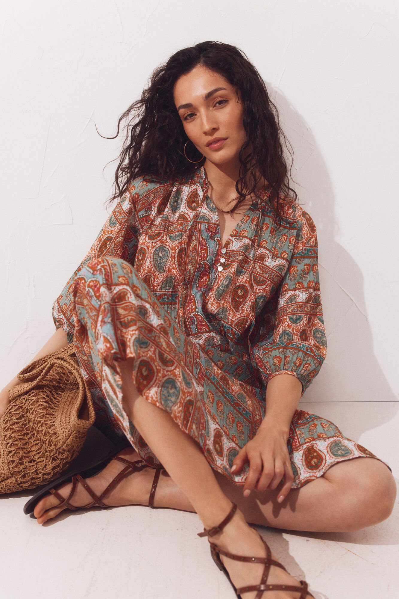 Cortefiel Wide printed kaftan