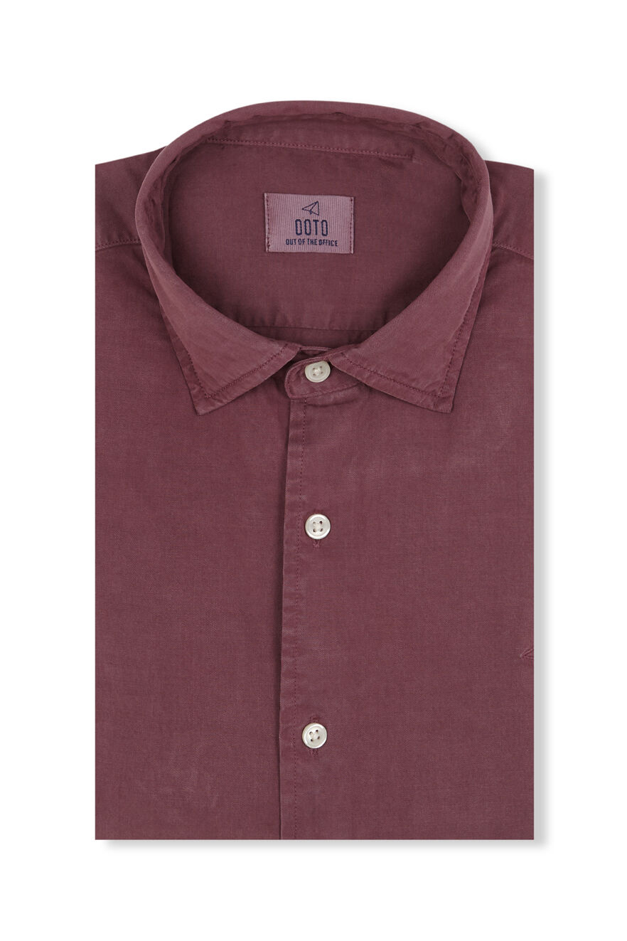 OOTO Camisa liso de algod&atilde;o tencel sarja Granada