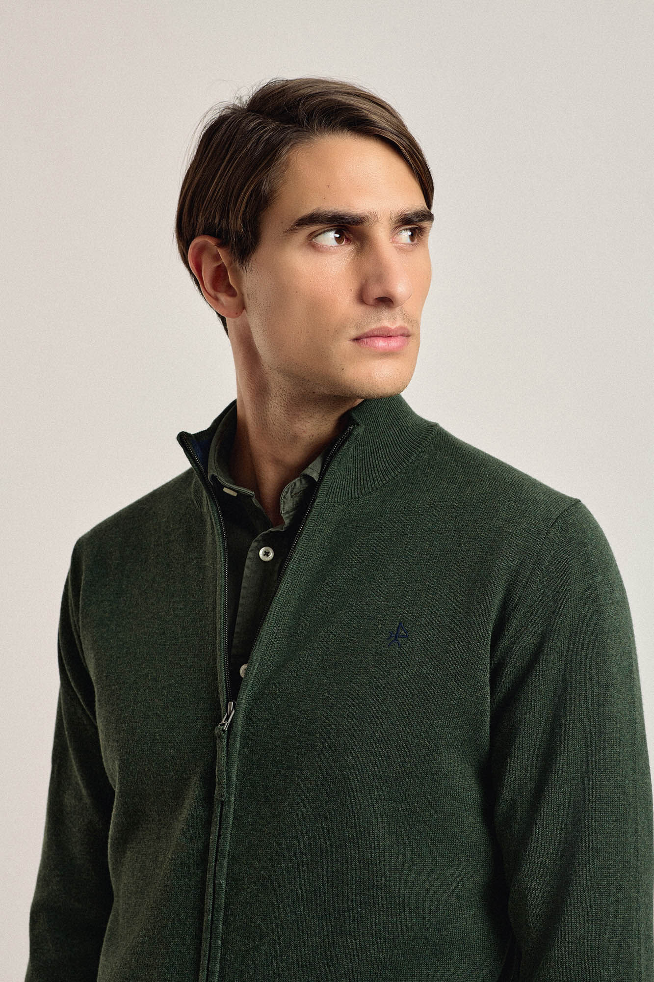 Valecuatro Cardigan Valecuatro cuello mock color verde Verde