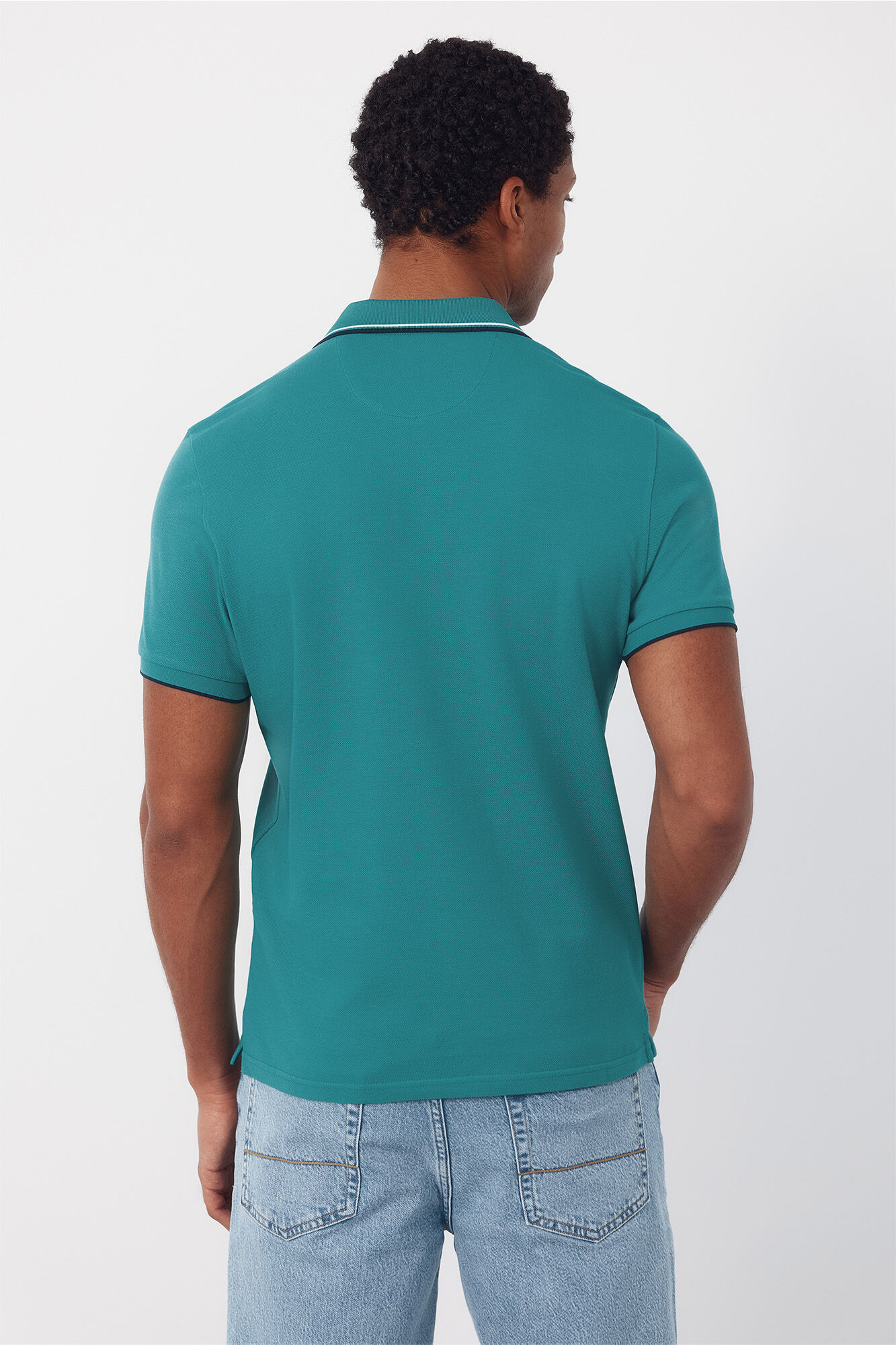 Cortefiel Polo shirt with tips Green