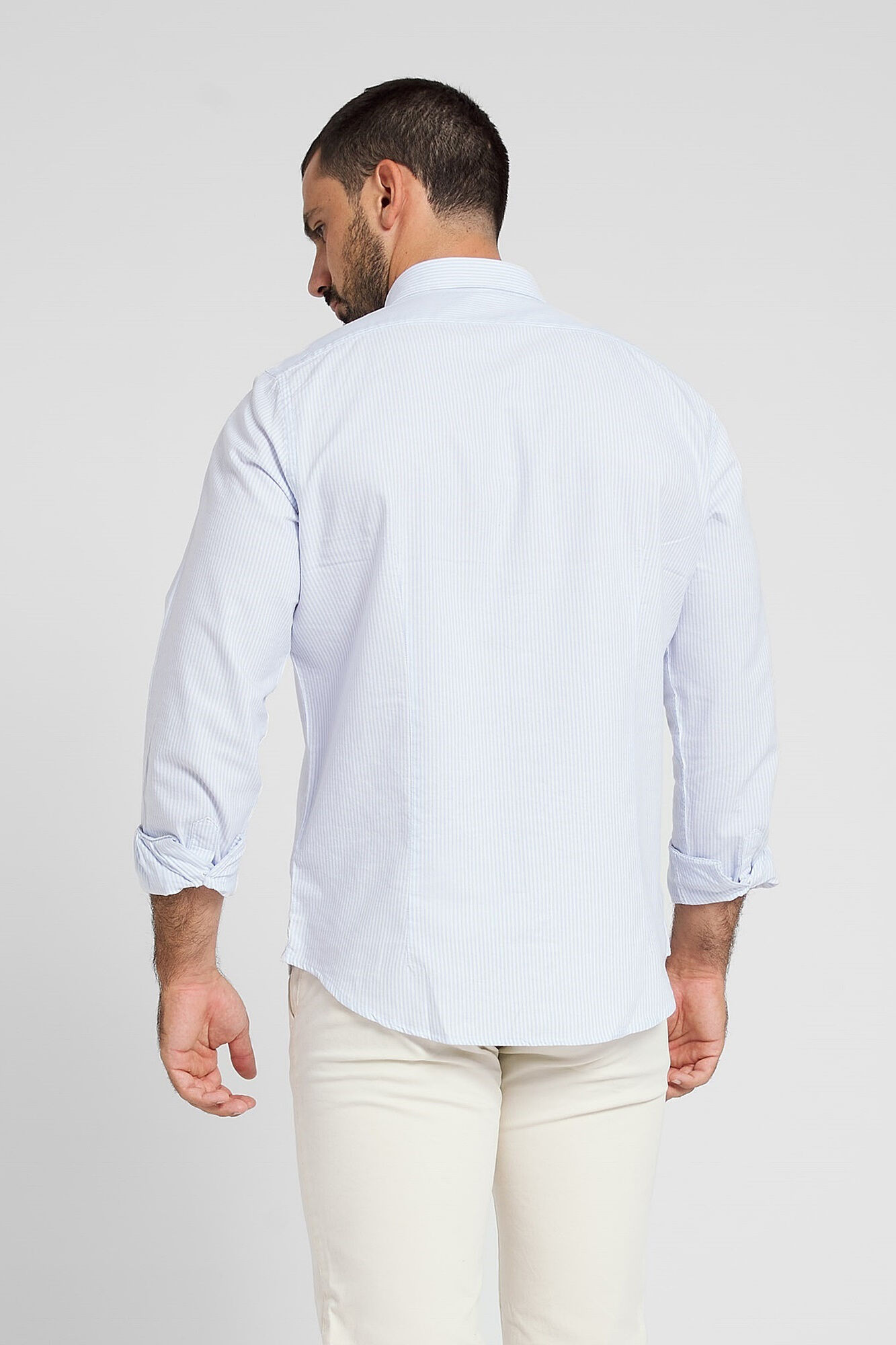 Silbon Camisa sport oxford classic stripe azul-claro Azul