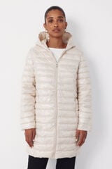 Cortefiel Long quilted coat Ivory
