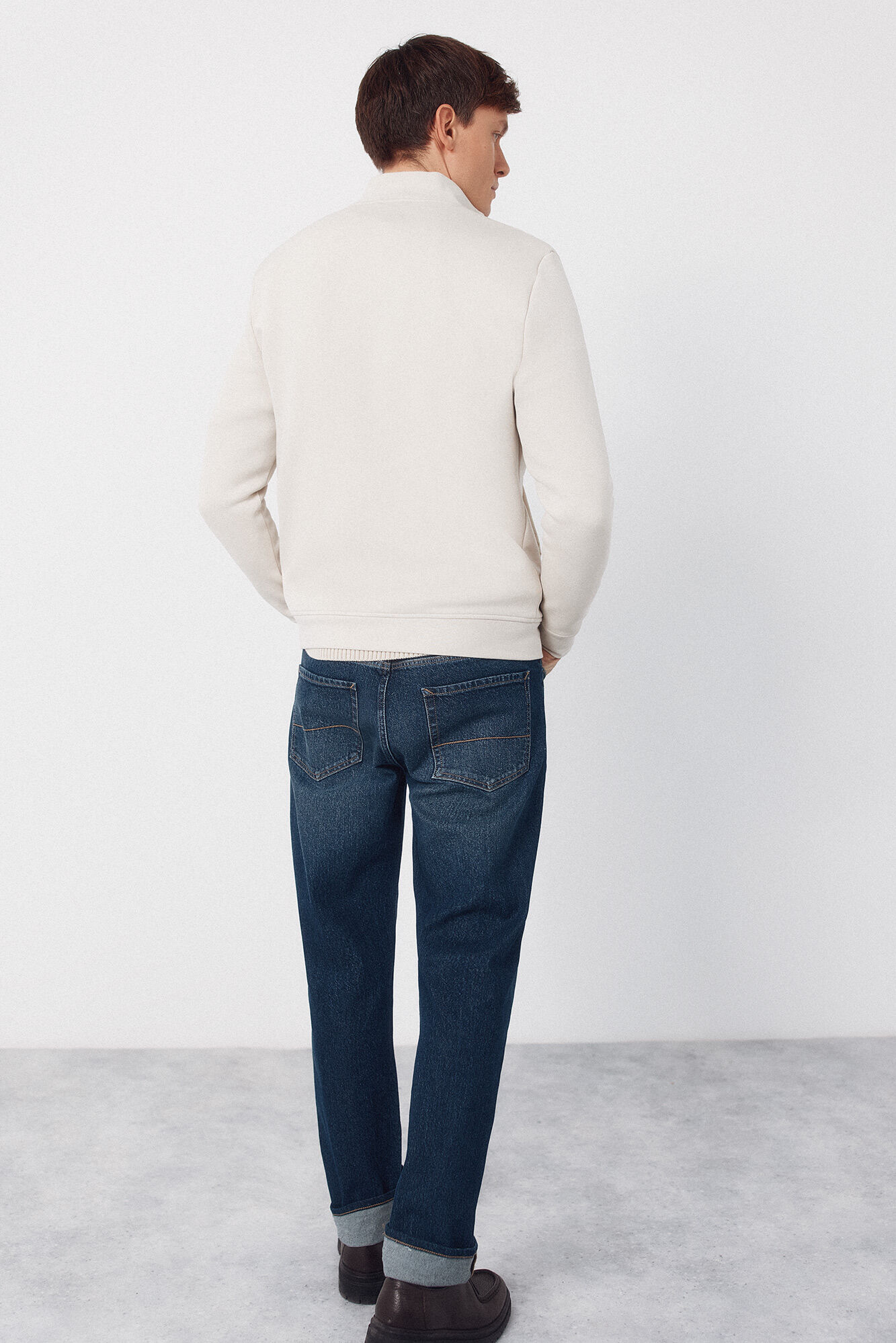 Cortefiel Combined fabric cardigan Beige