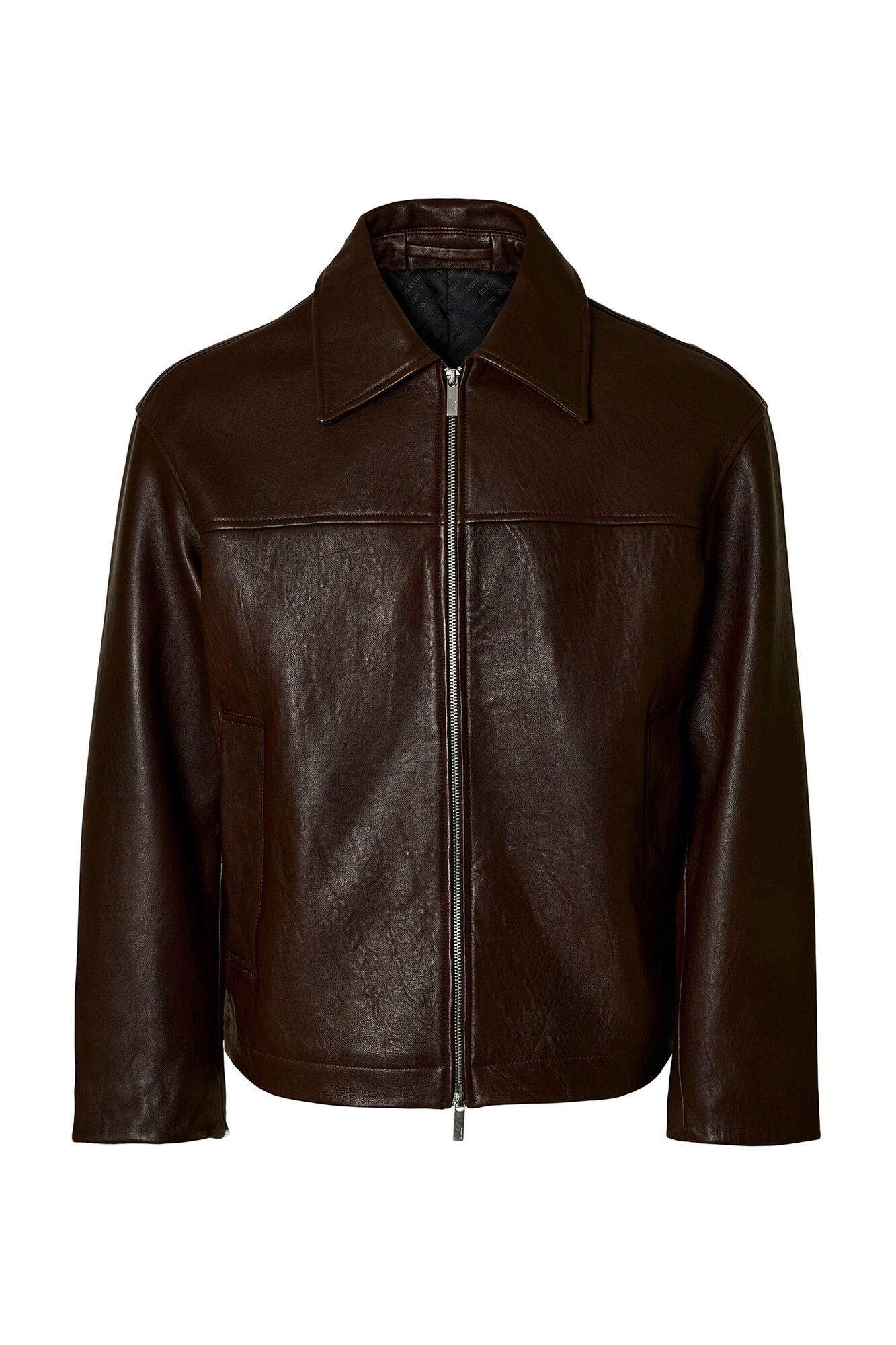 Selected 100% leather jacket Brown