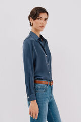Cortefiel Satin-finish shirt Blue