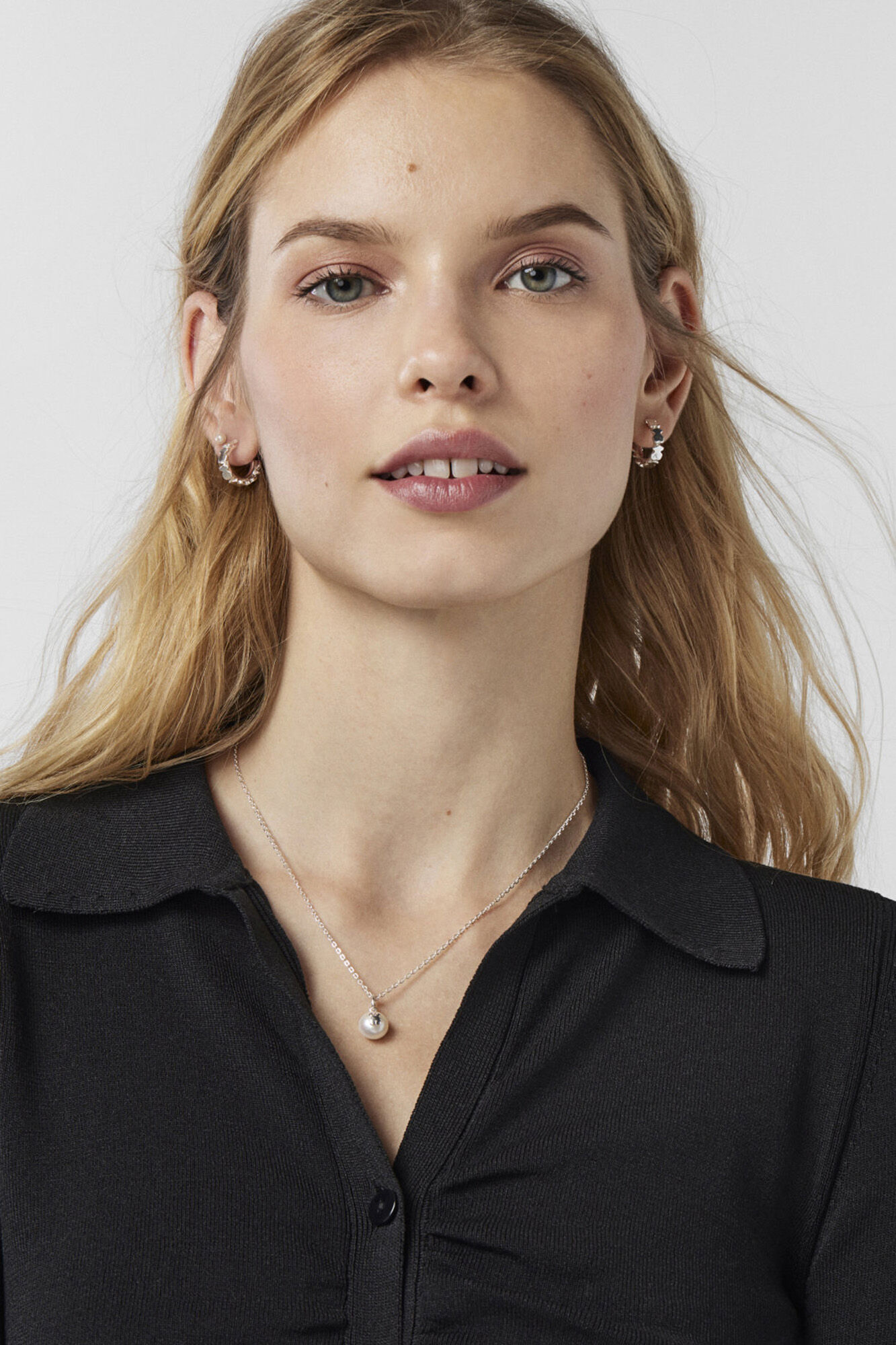 Tous Collar de plata con perla Gris