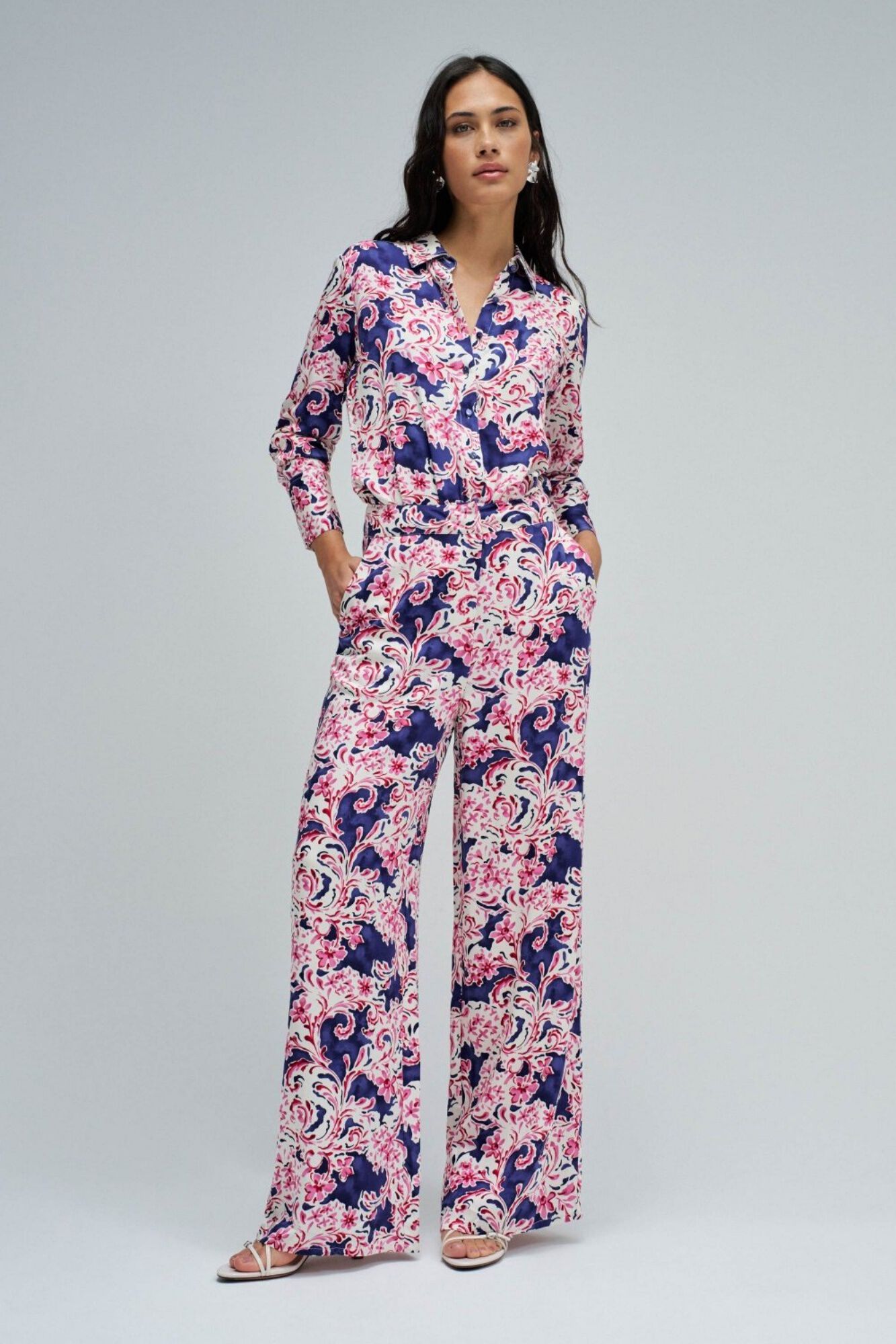 Salsa Jeans Satin-finish printed shirt Multicolour