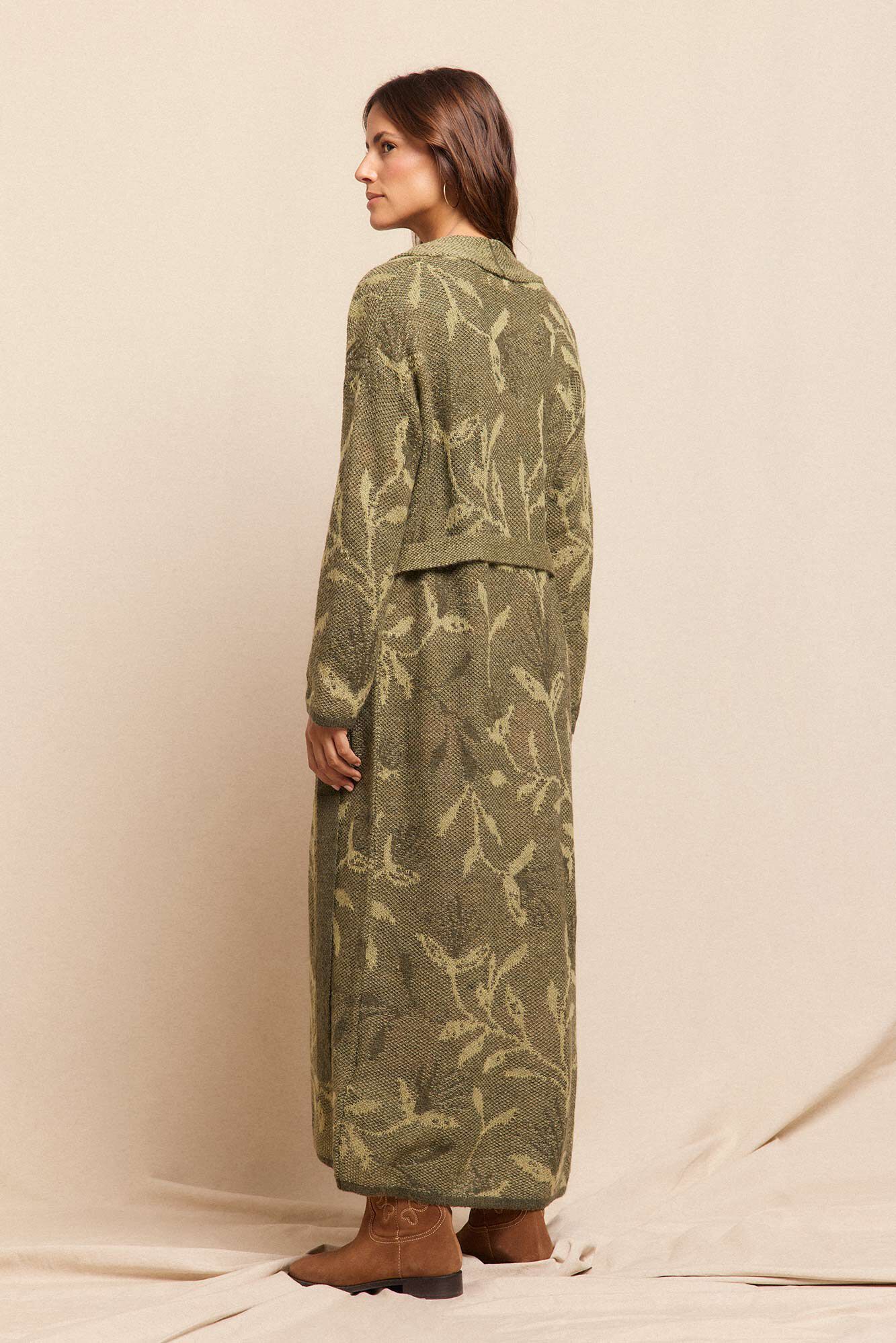 Slowlove Casaco comprido jacquard Verde