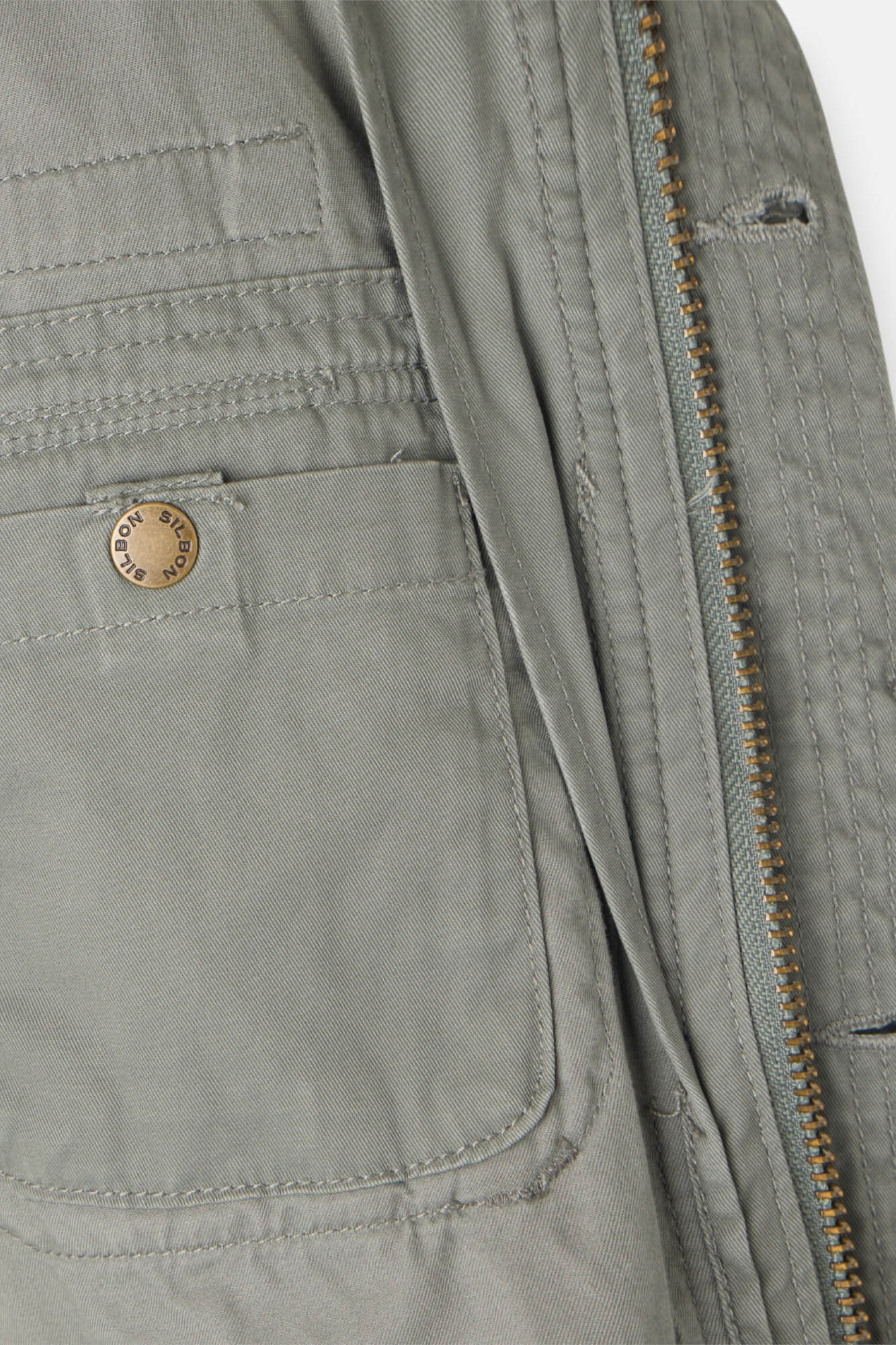 Silbon Casaco militar com manchas tingidas Verde