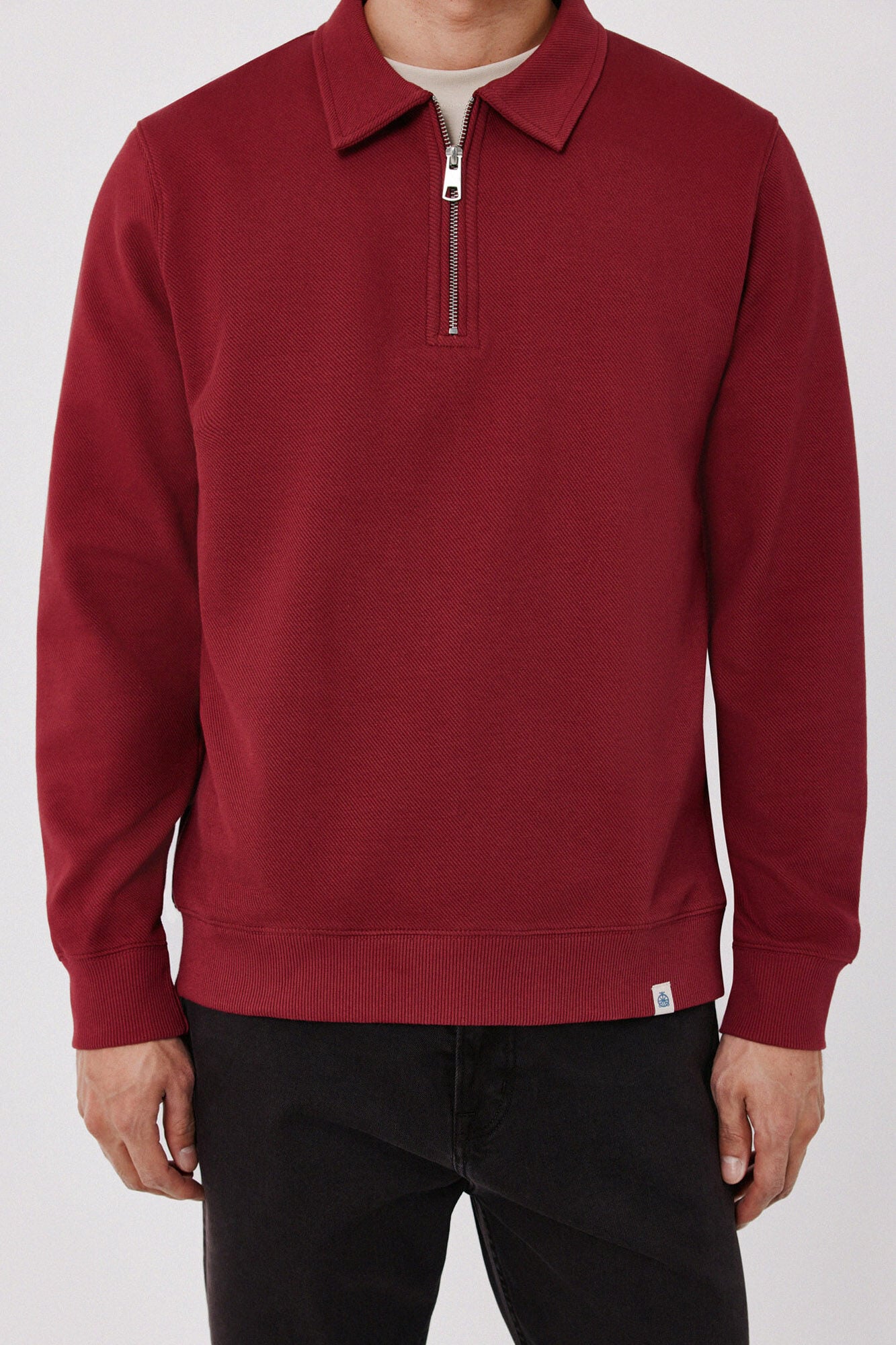 Cortefiel Zip neck sweatshirt Maroon