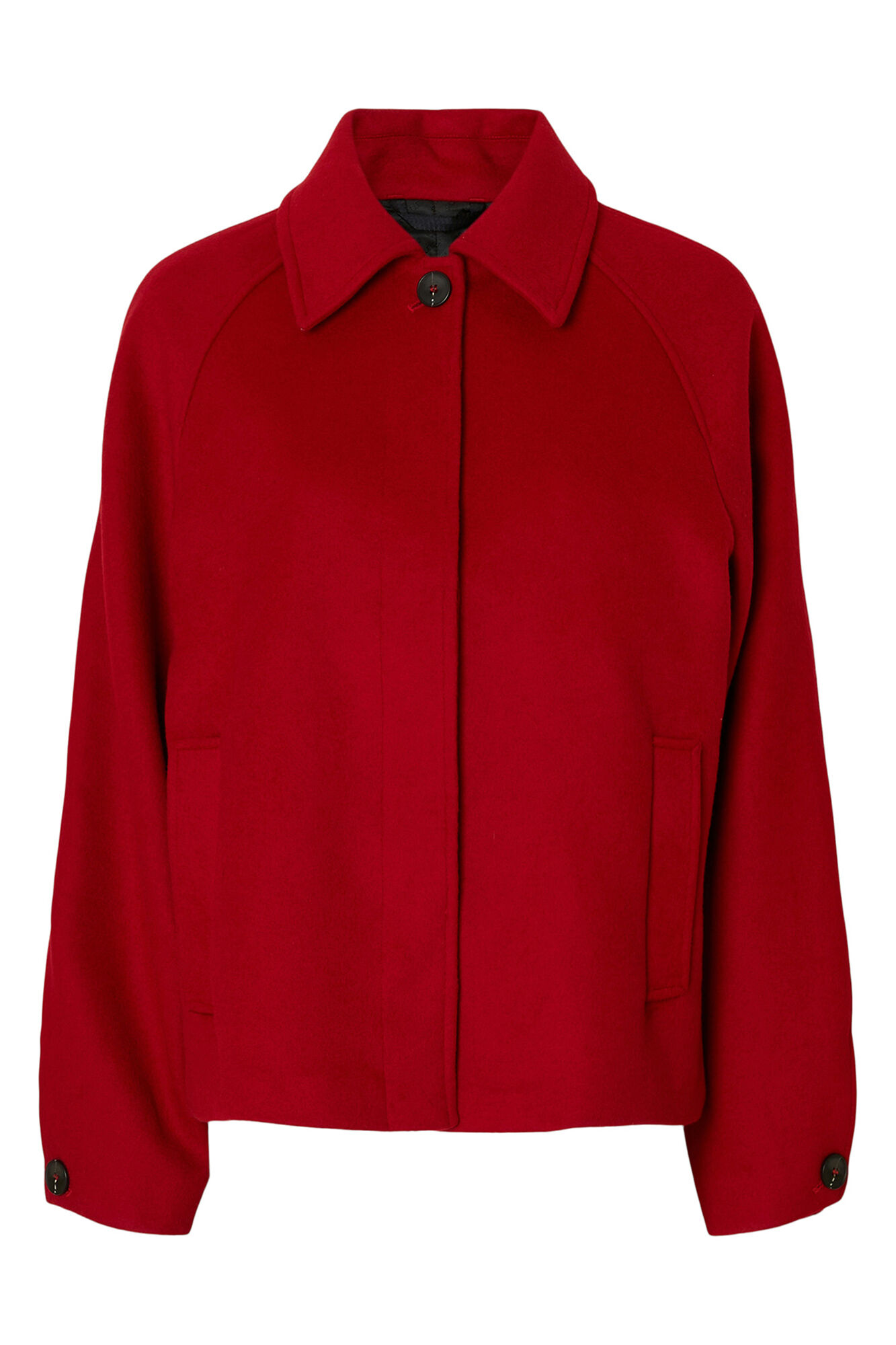 Selected Sobretudo curto de l&atilde; Vermelho