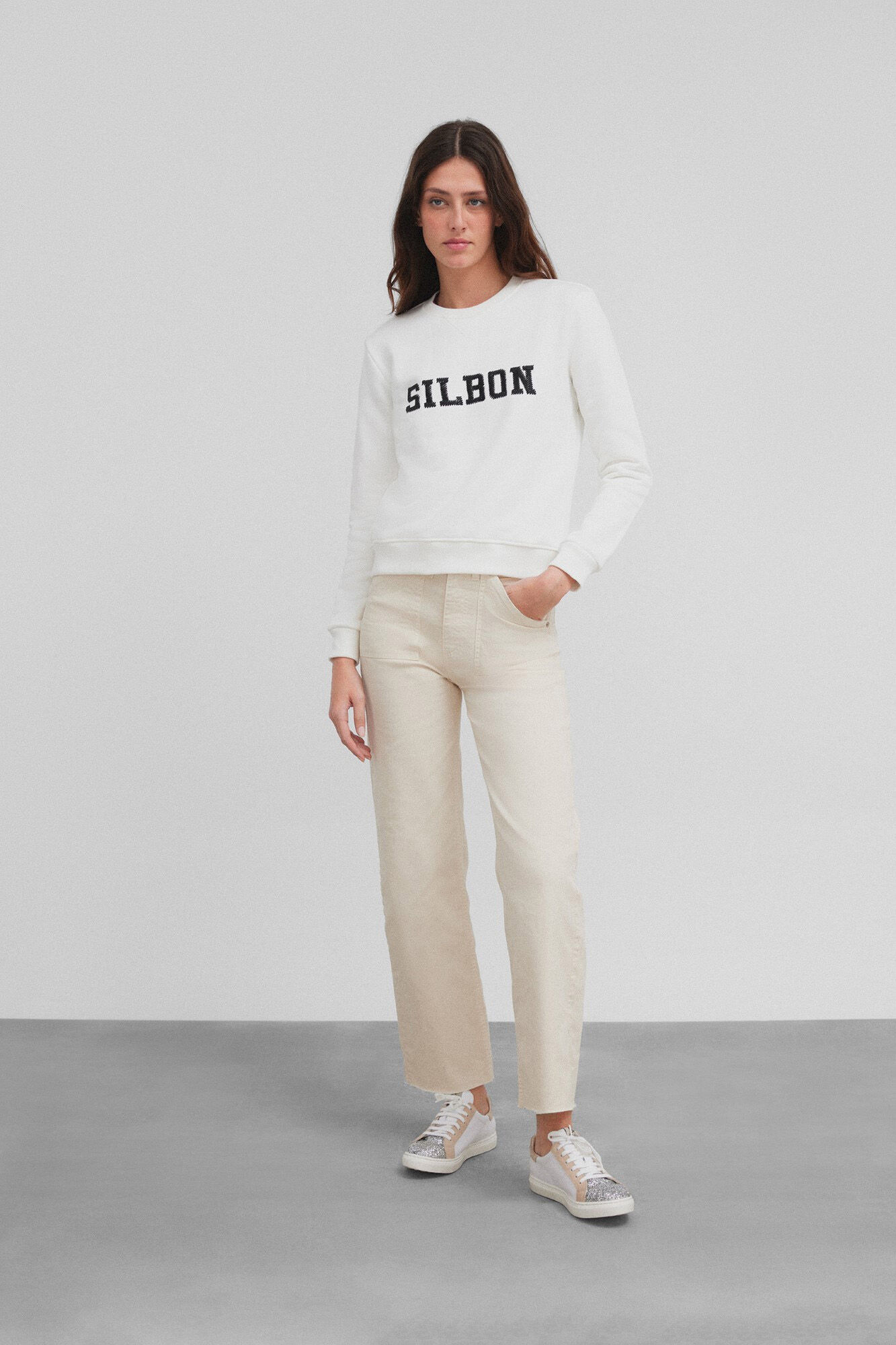 Silbon Sudadera woman letras silbon Blanco
