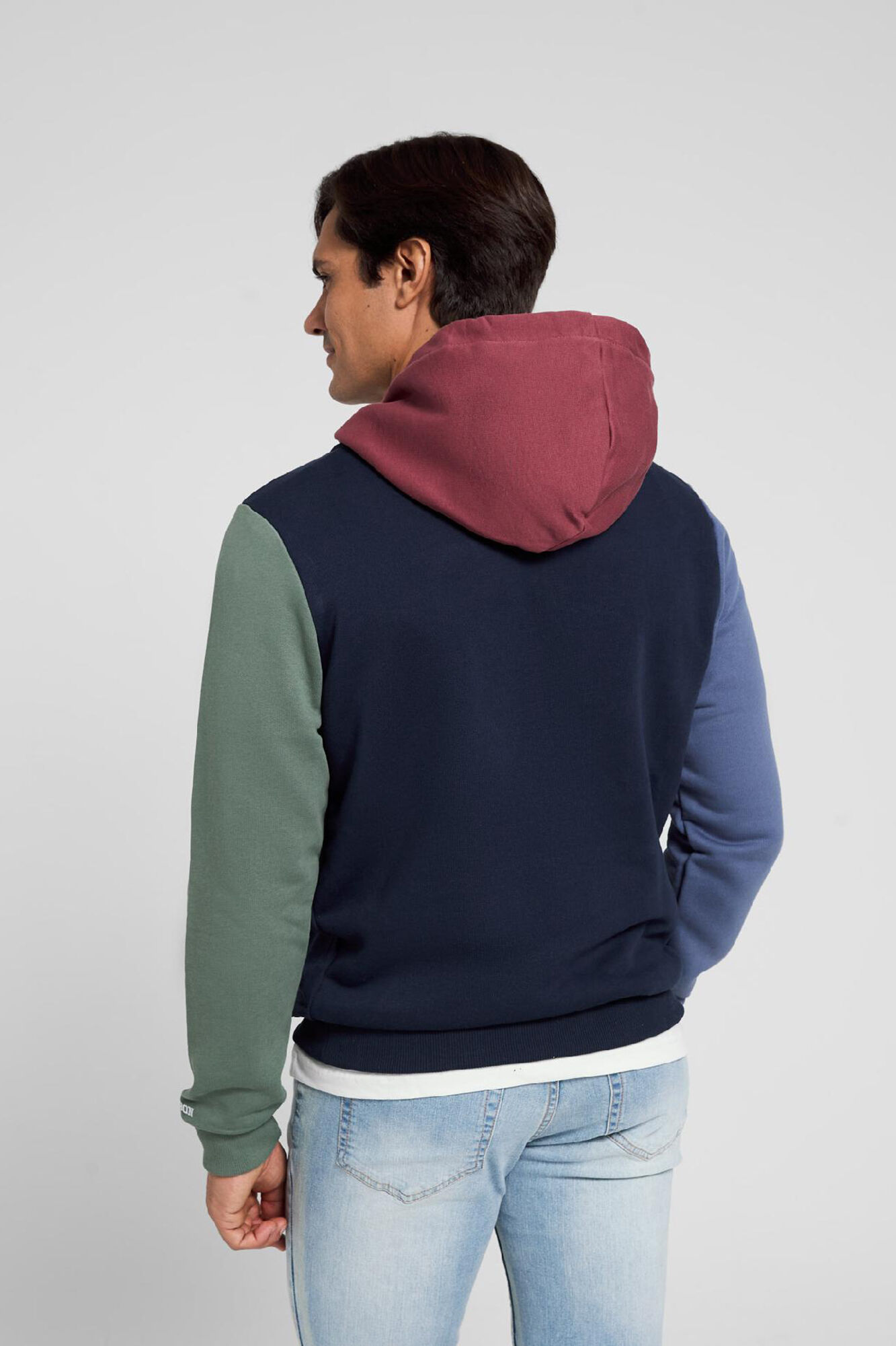 Silbon Sudadera capucha burdeos fantas&iacute;a marino Azul marino