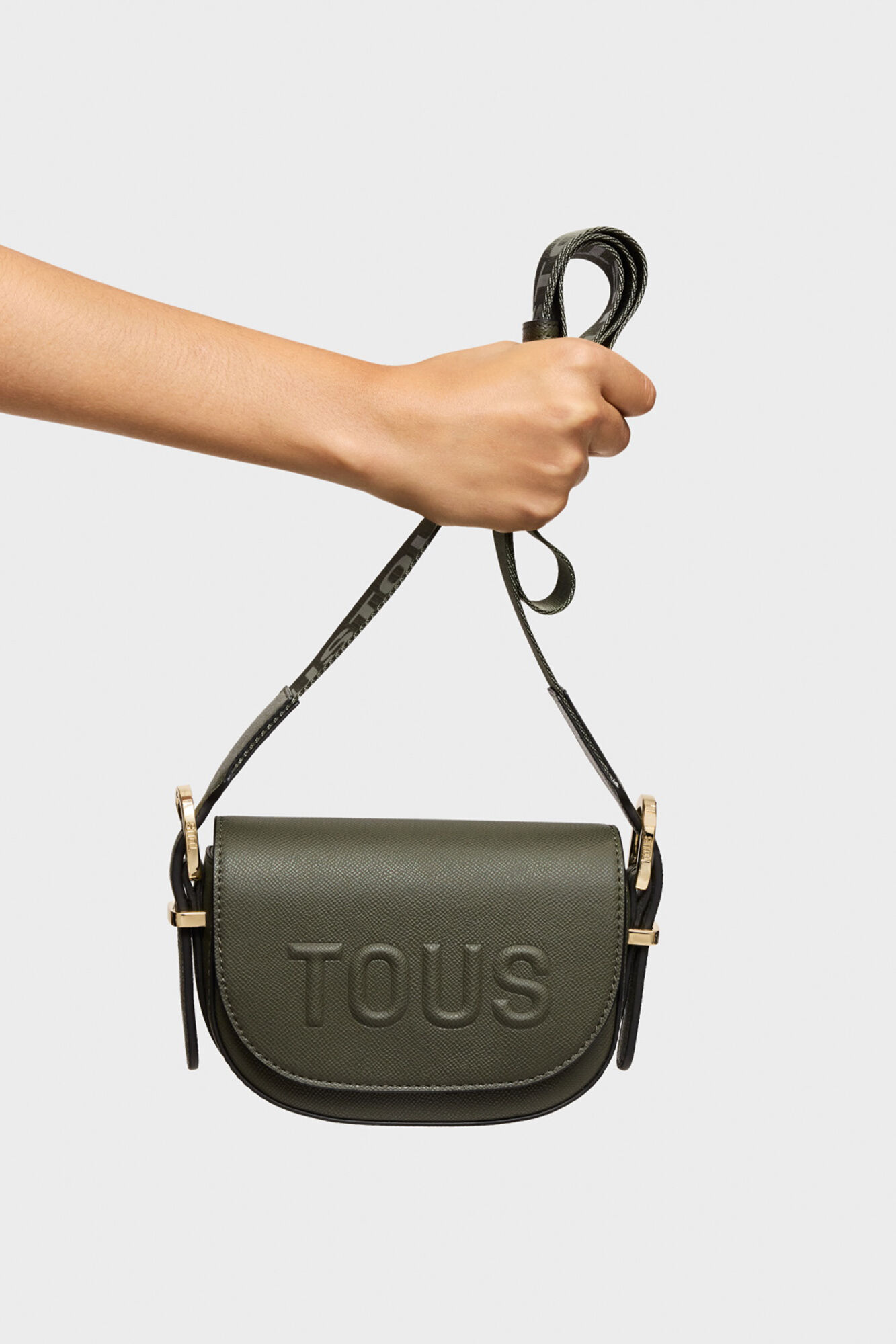 Tous TOUS Brenda khaki crescent mini crossbody bag Kaki