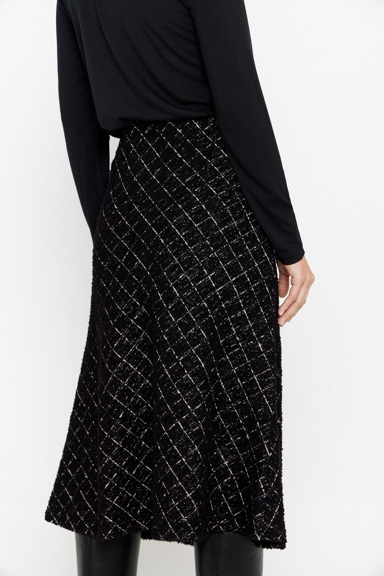 Cortefiel Saia malha tweed Preto