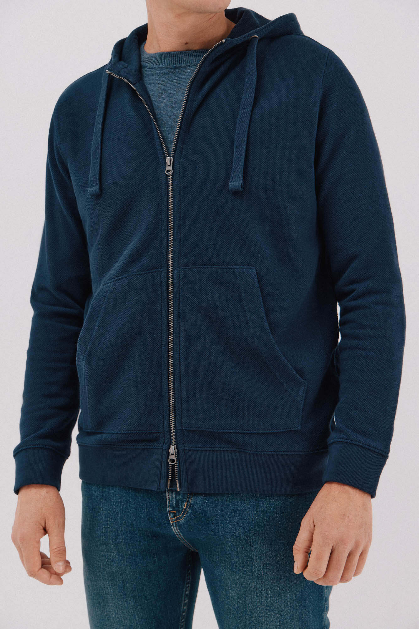 Cortefiel Hooded cardigan Navy