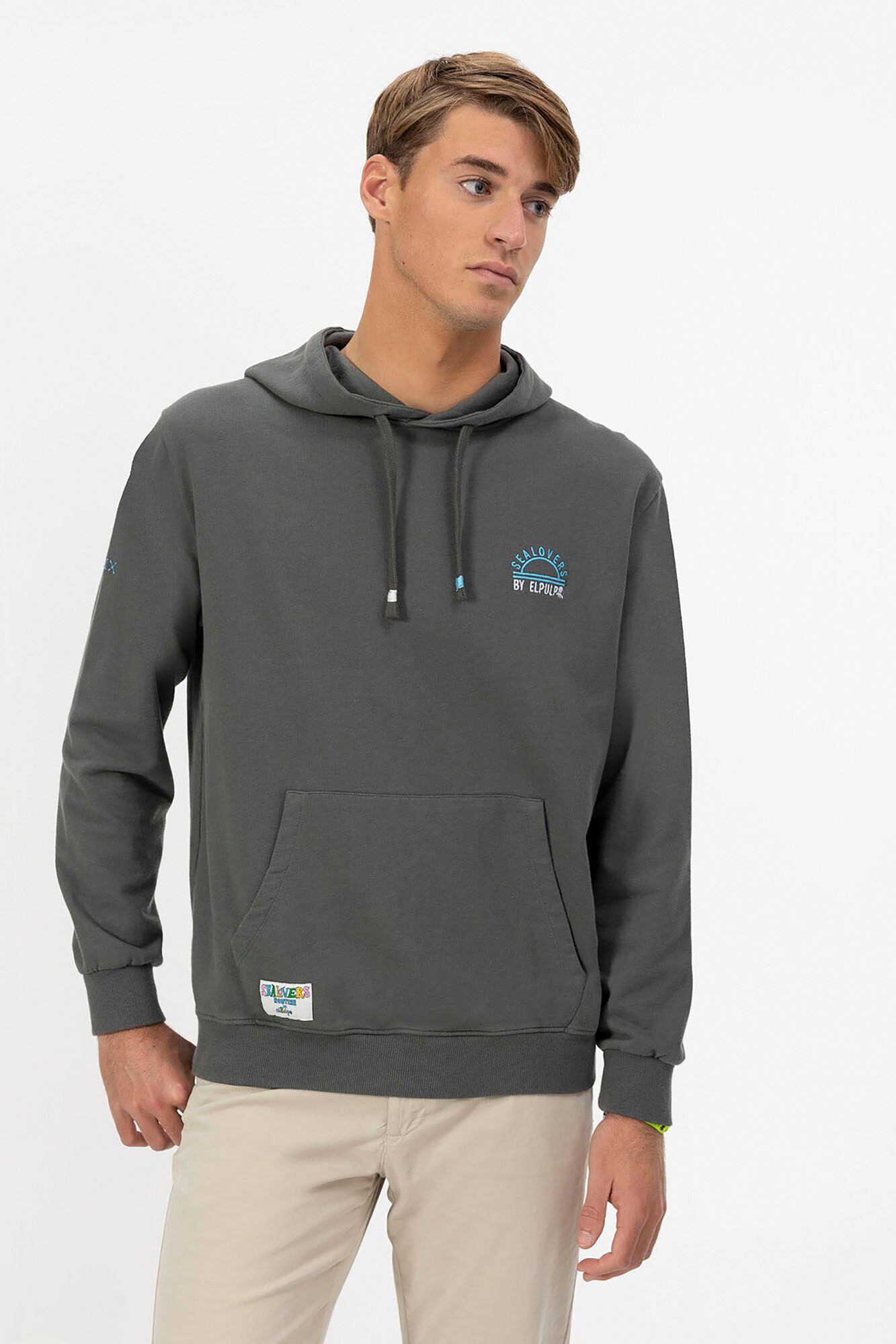 elPulpo Sweatshirt capuz com bordado Sealovers Cinzento