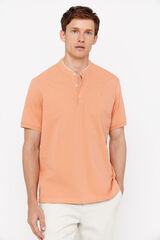 Cortefiel Polo cuello mao Naranja