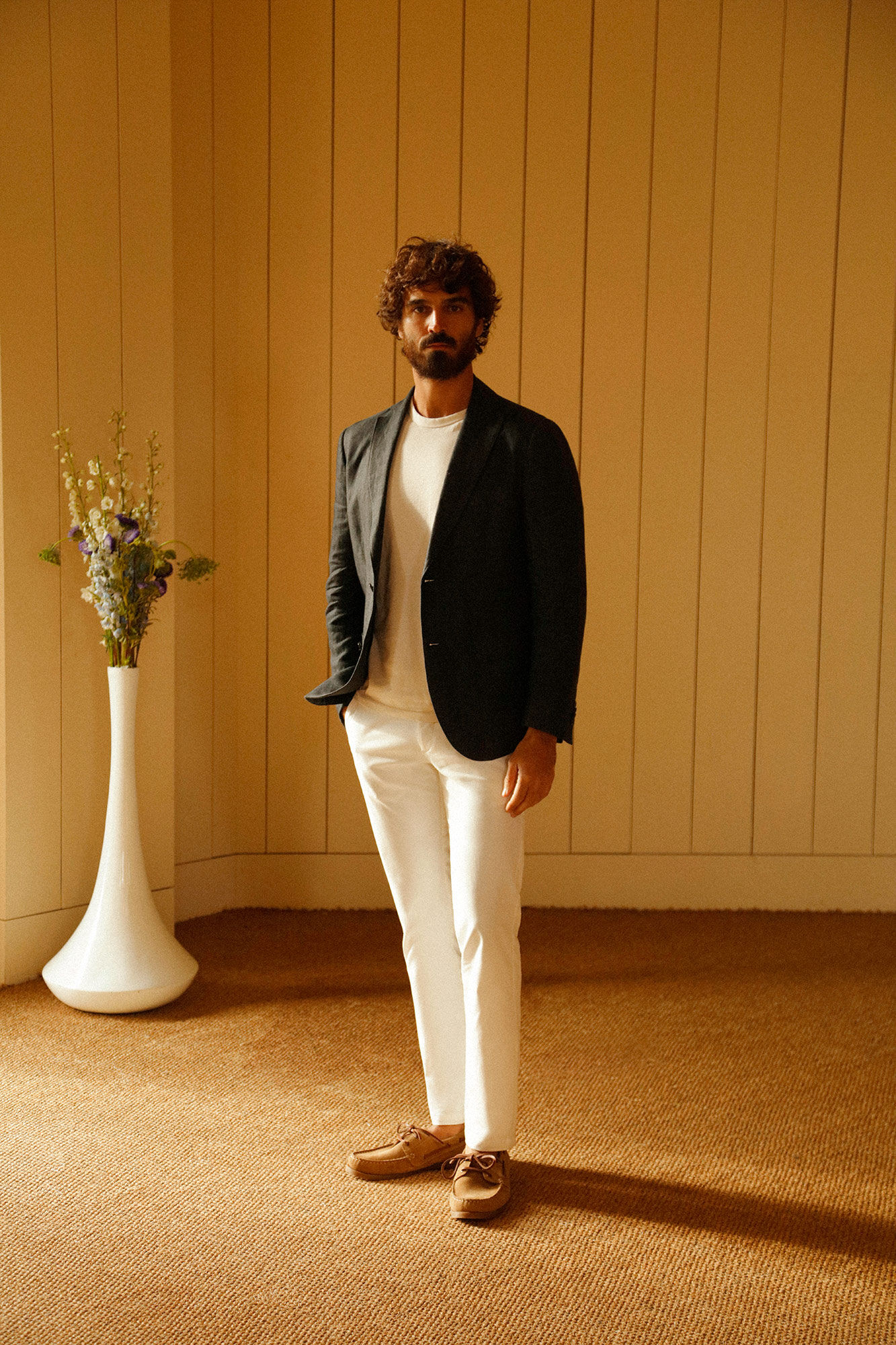 OOTO Blazer slim linho  Cinzento