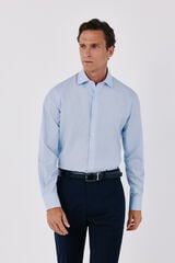 Cortefiel Slim fit Ottoman dress shirt Blue