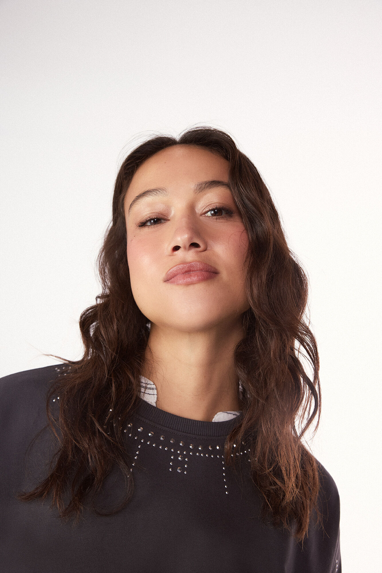 Slowlove Sudadera tachas Cinzento