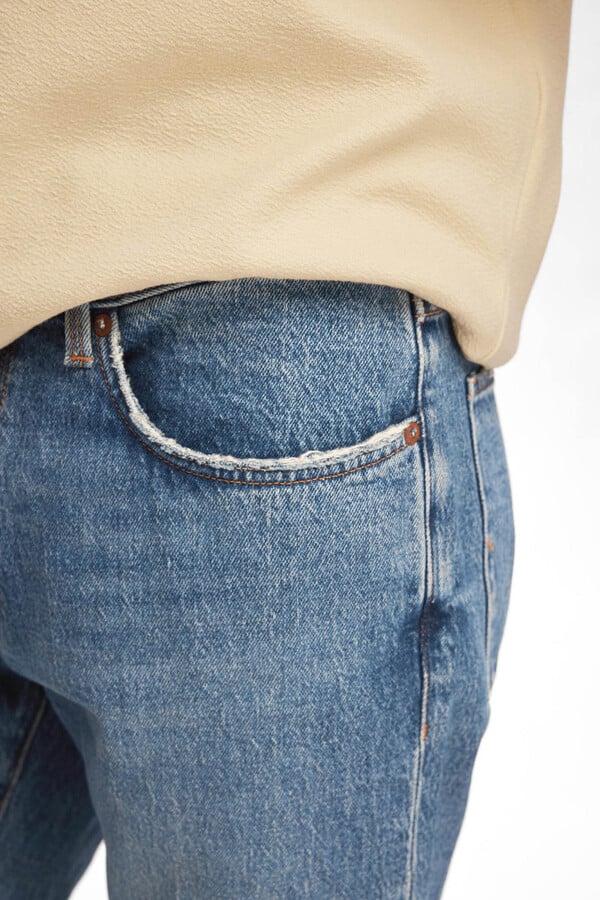 Cortefiel Jeans Slim Fit confecionados com algodão orgânico Azul