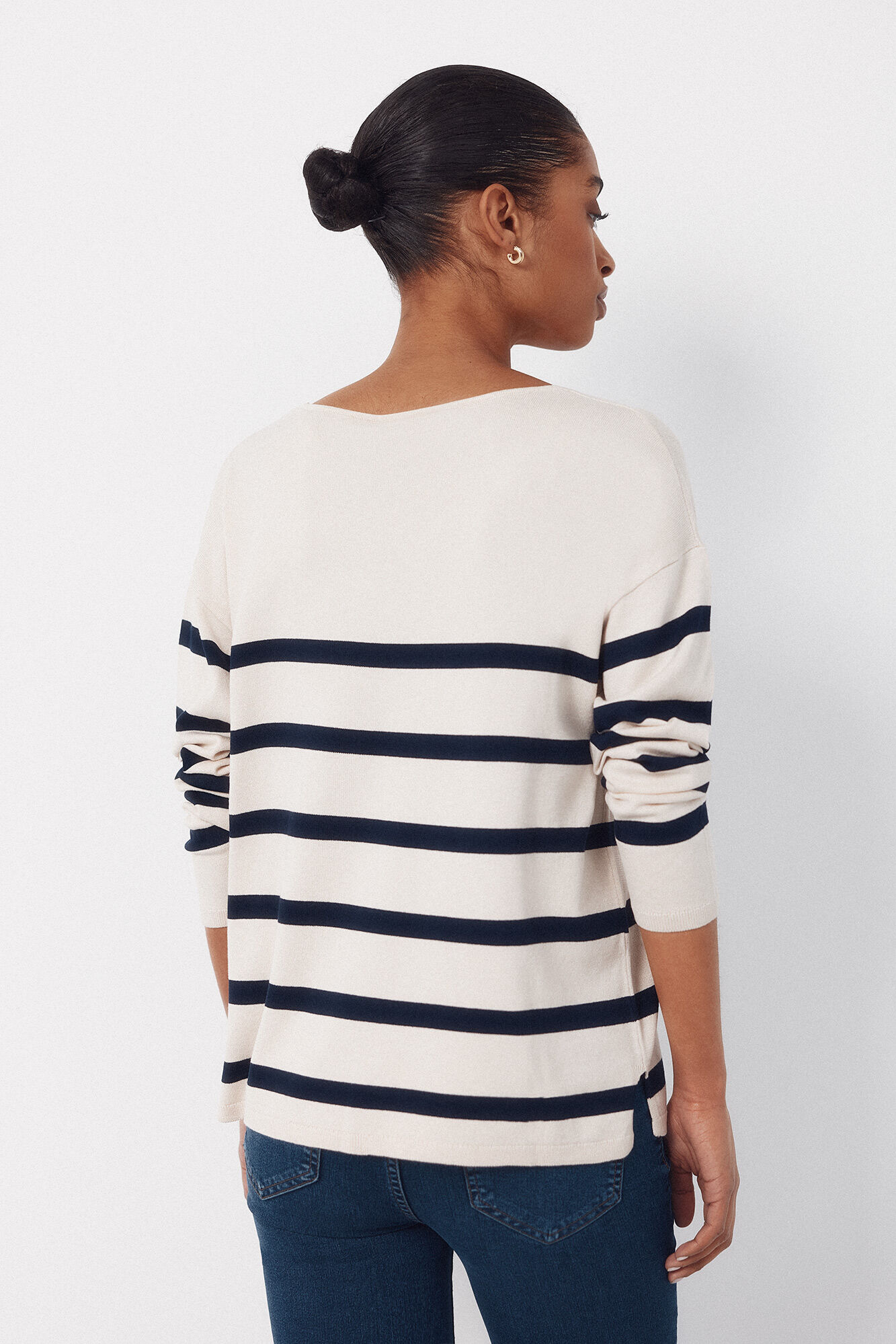 Cortefiel Jersey escote pico Estampado blanco