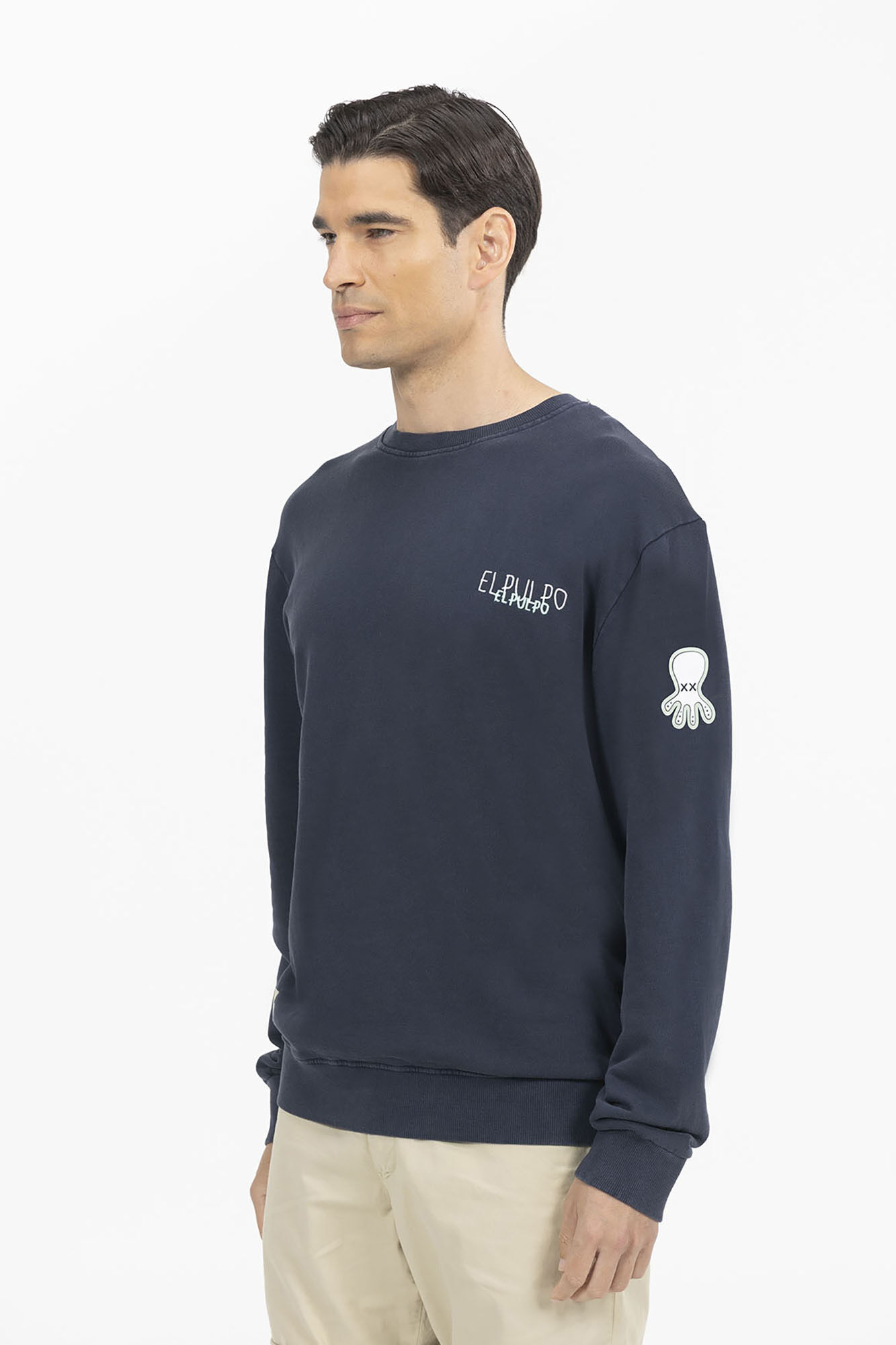 elPulpo Sudadera estampado triple logo Azul oscuro