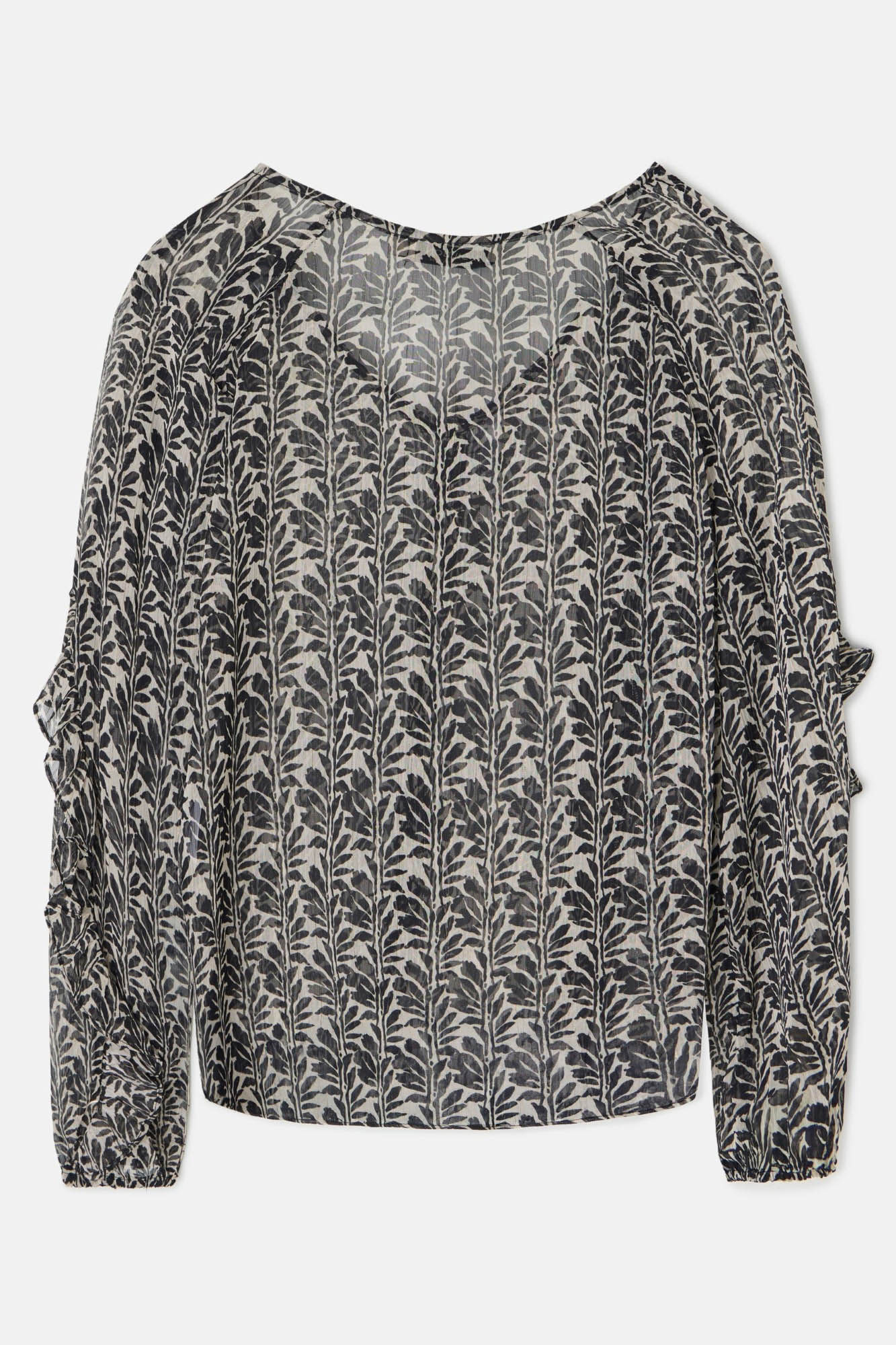 Silbon Blusa estampado com babados Multicolorido