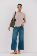 Cortefiel striped chenille t-shirt Pink