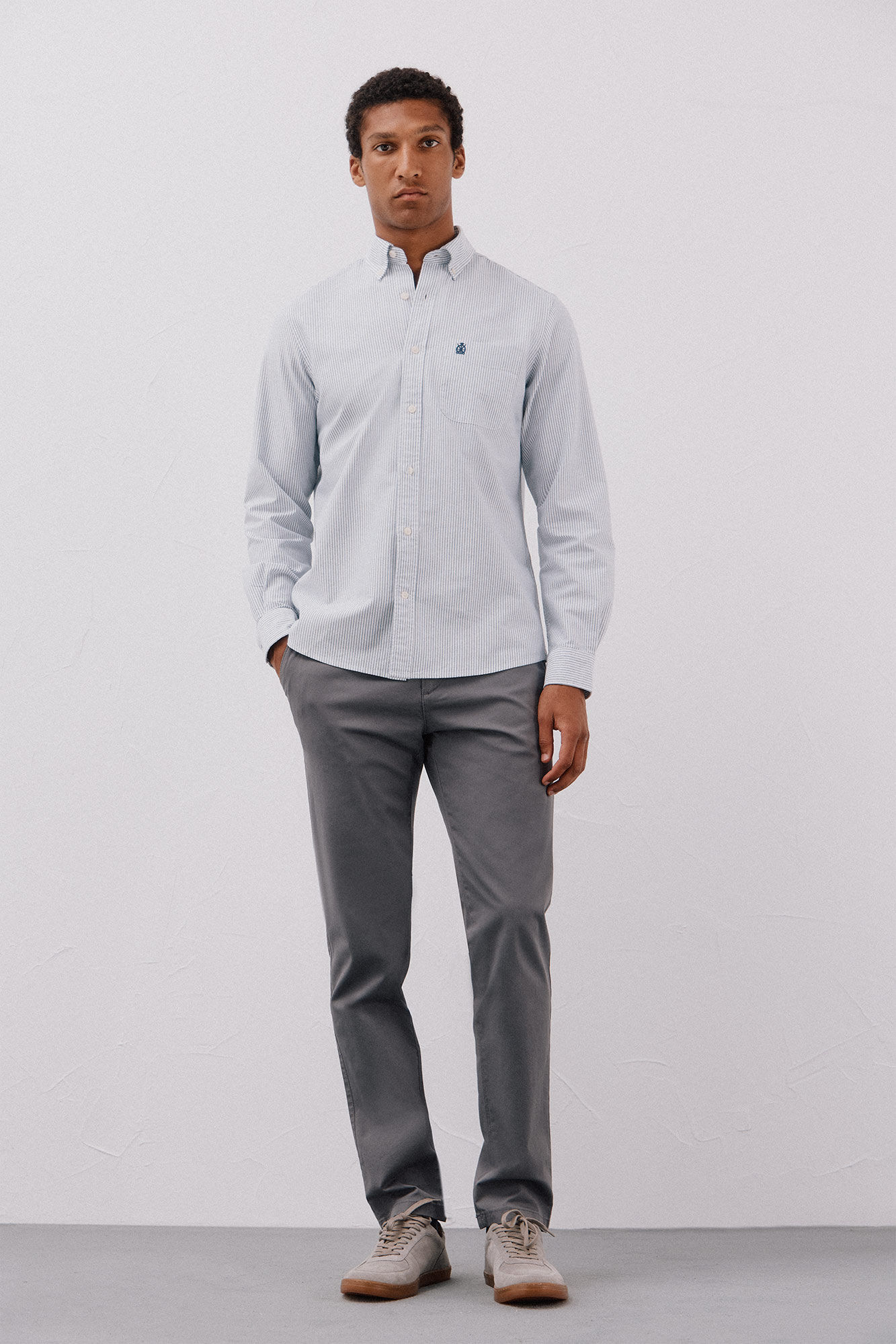 Cortefiel Candle stripe oxford shirt Navy