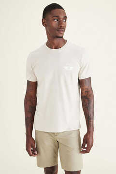 Cortefiel T-shirt corte slim logo Marfim