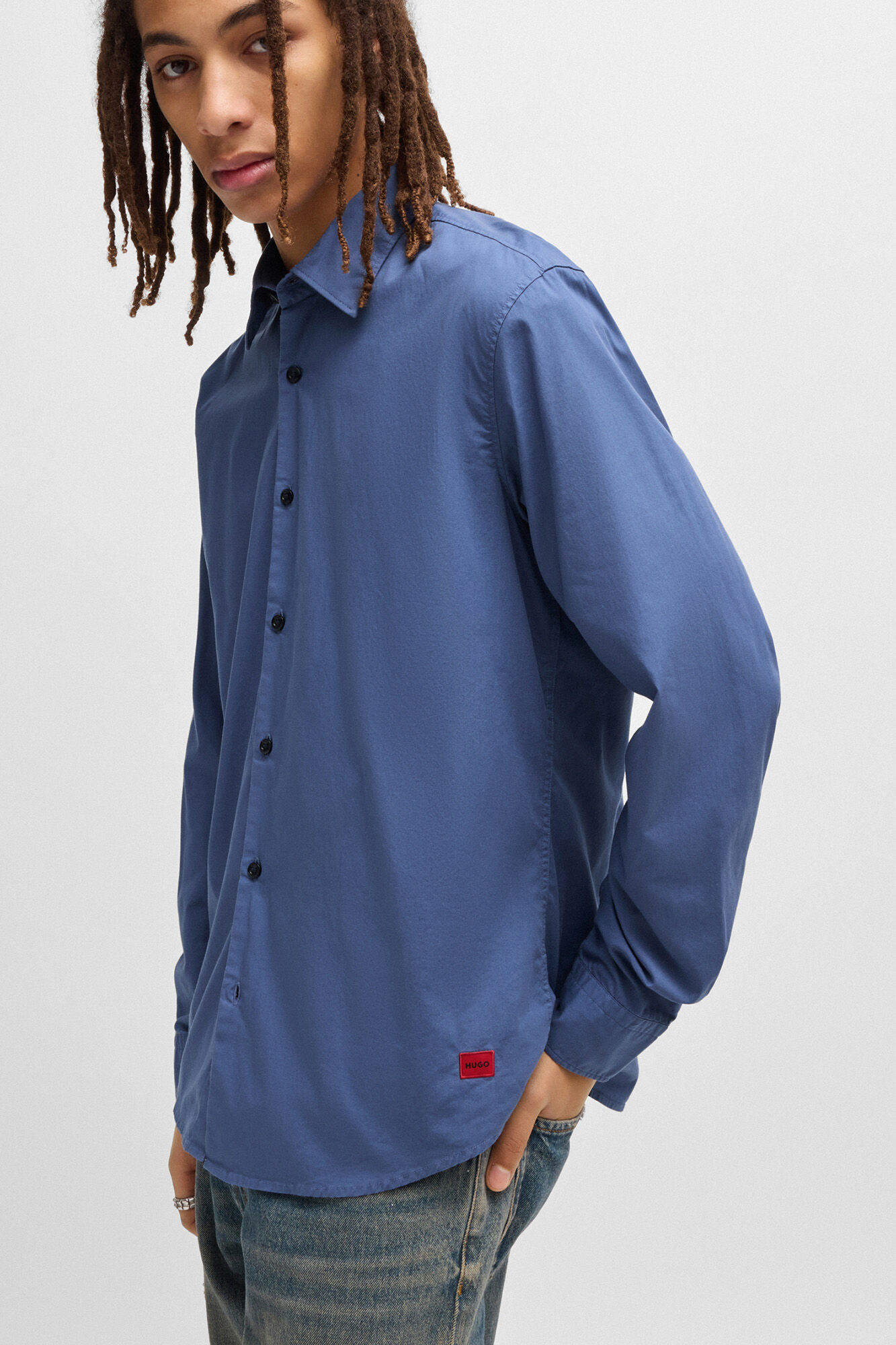 HUGO Camisa de manga comprida Azul