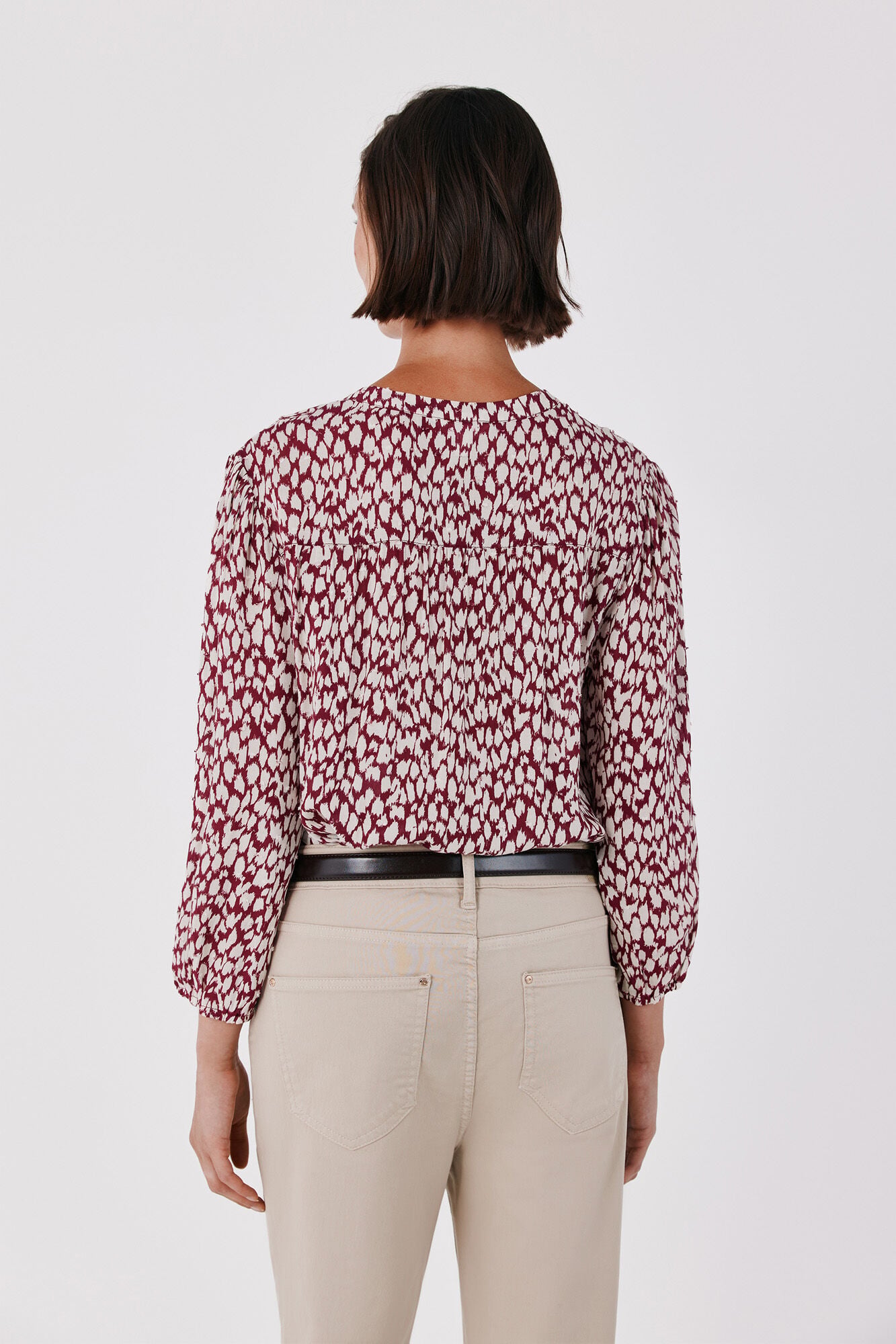 Cortefiel Printed fluid blouse Printed blue