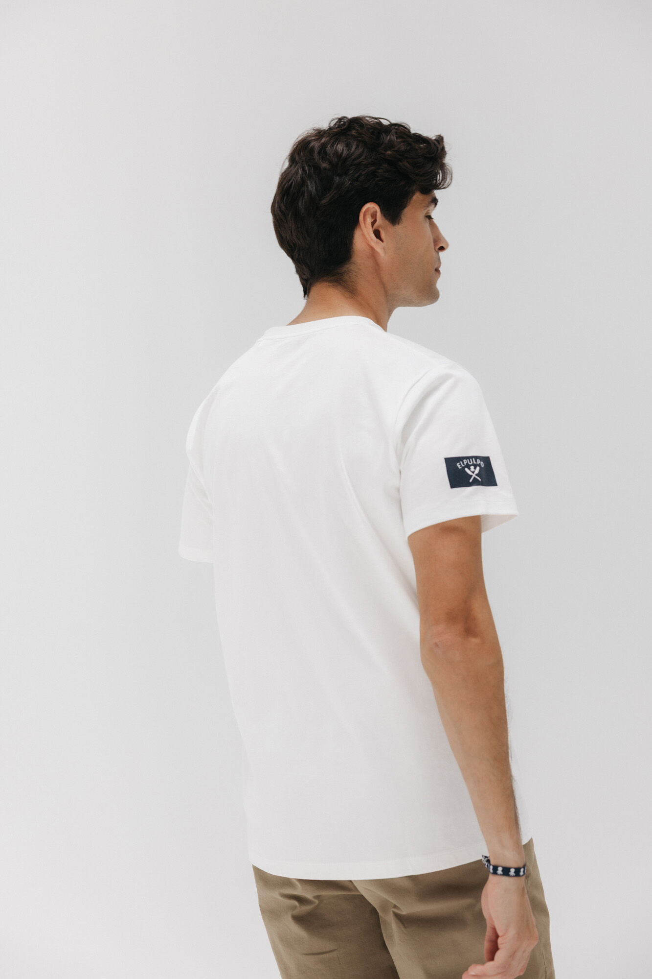 elPulpo Camiseta com patch de remo Branco
