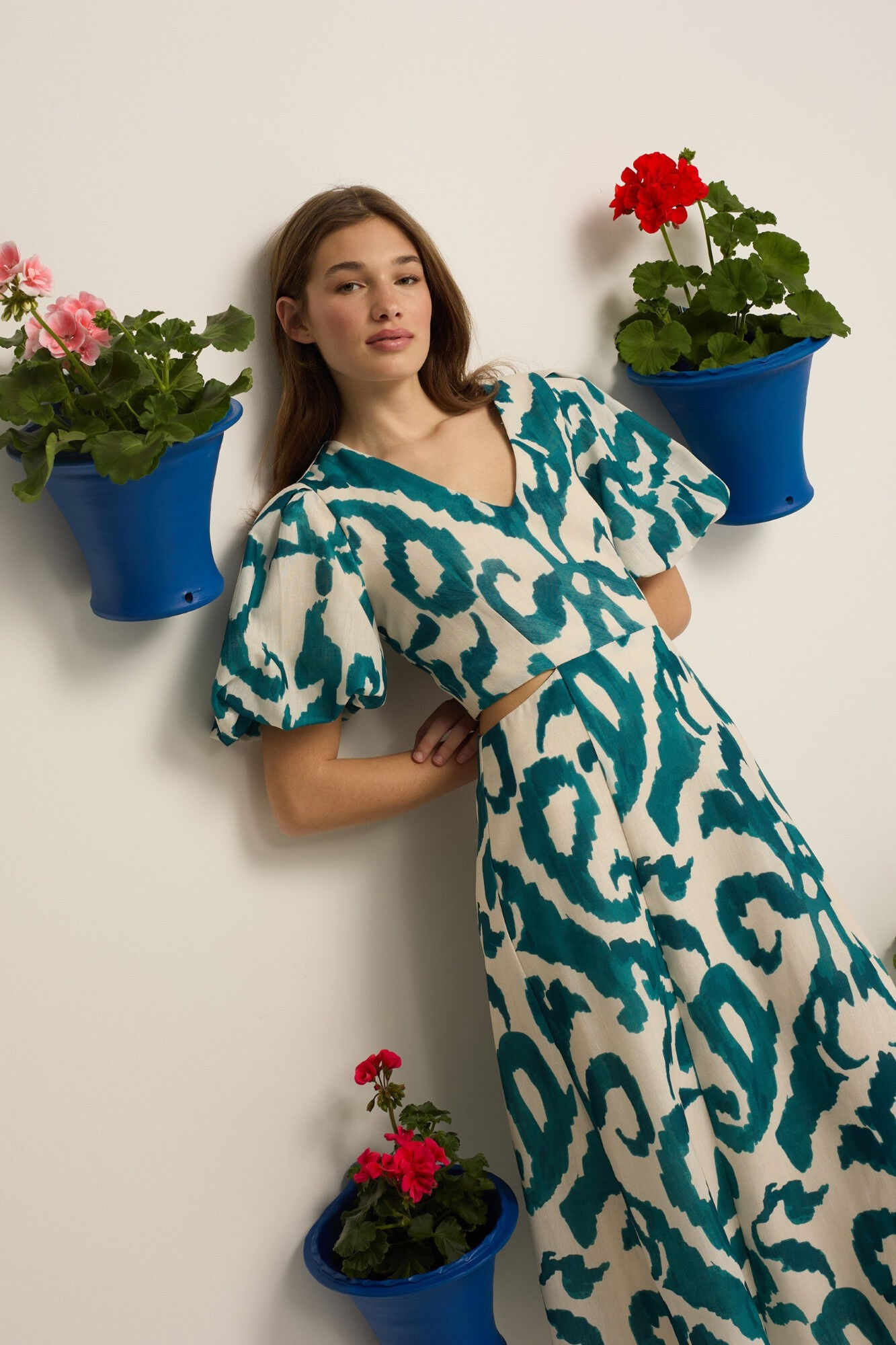 Silbon Vestido Event Collection cut out estampado Verde