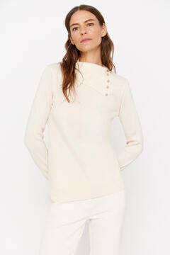 Cortefiel Polo neck jumper Ivory