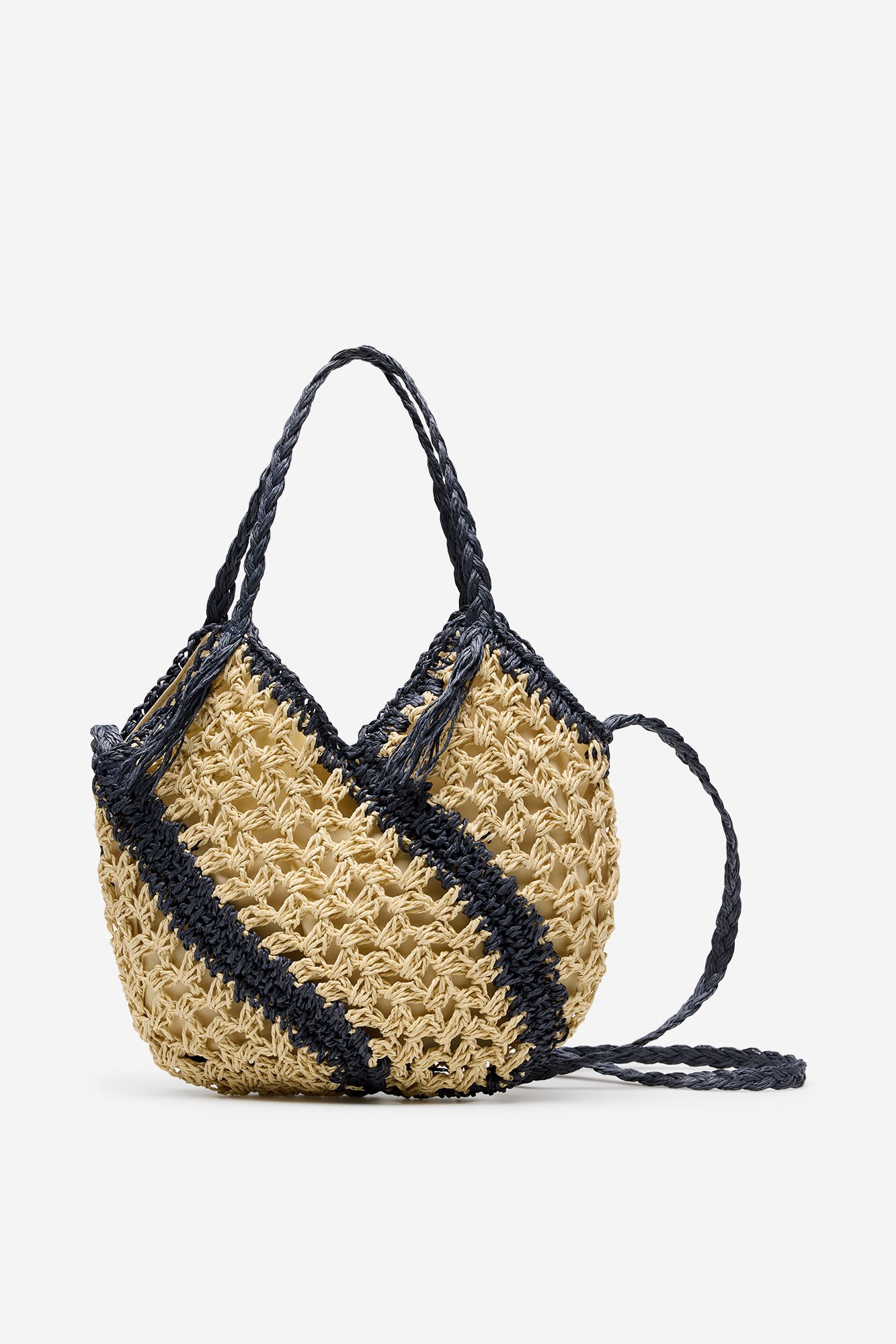Cortefiel Raffia braided crossbody