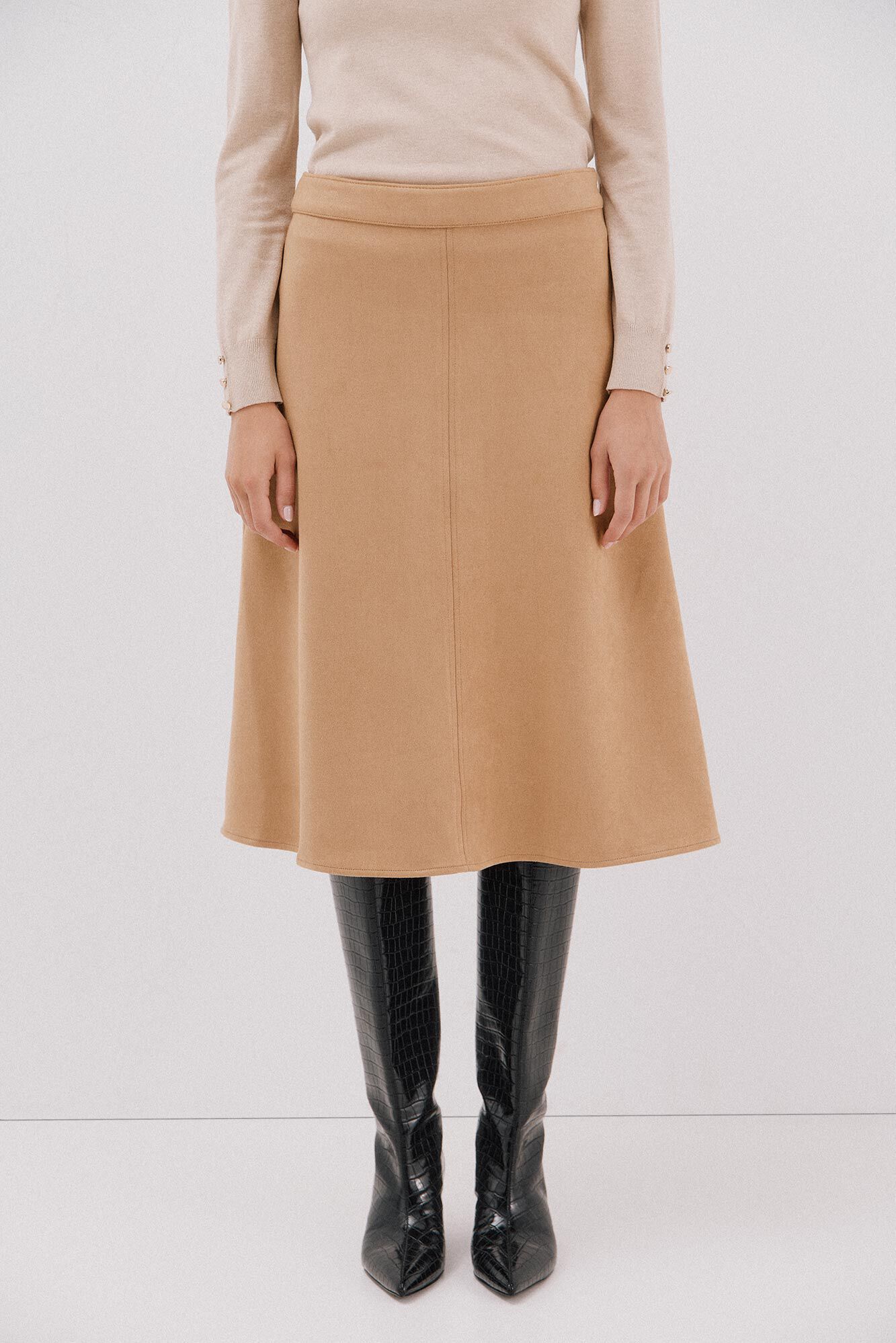 Cortefiel Suede cape skirt Beige
