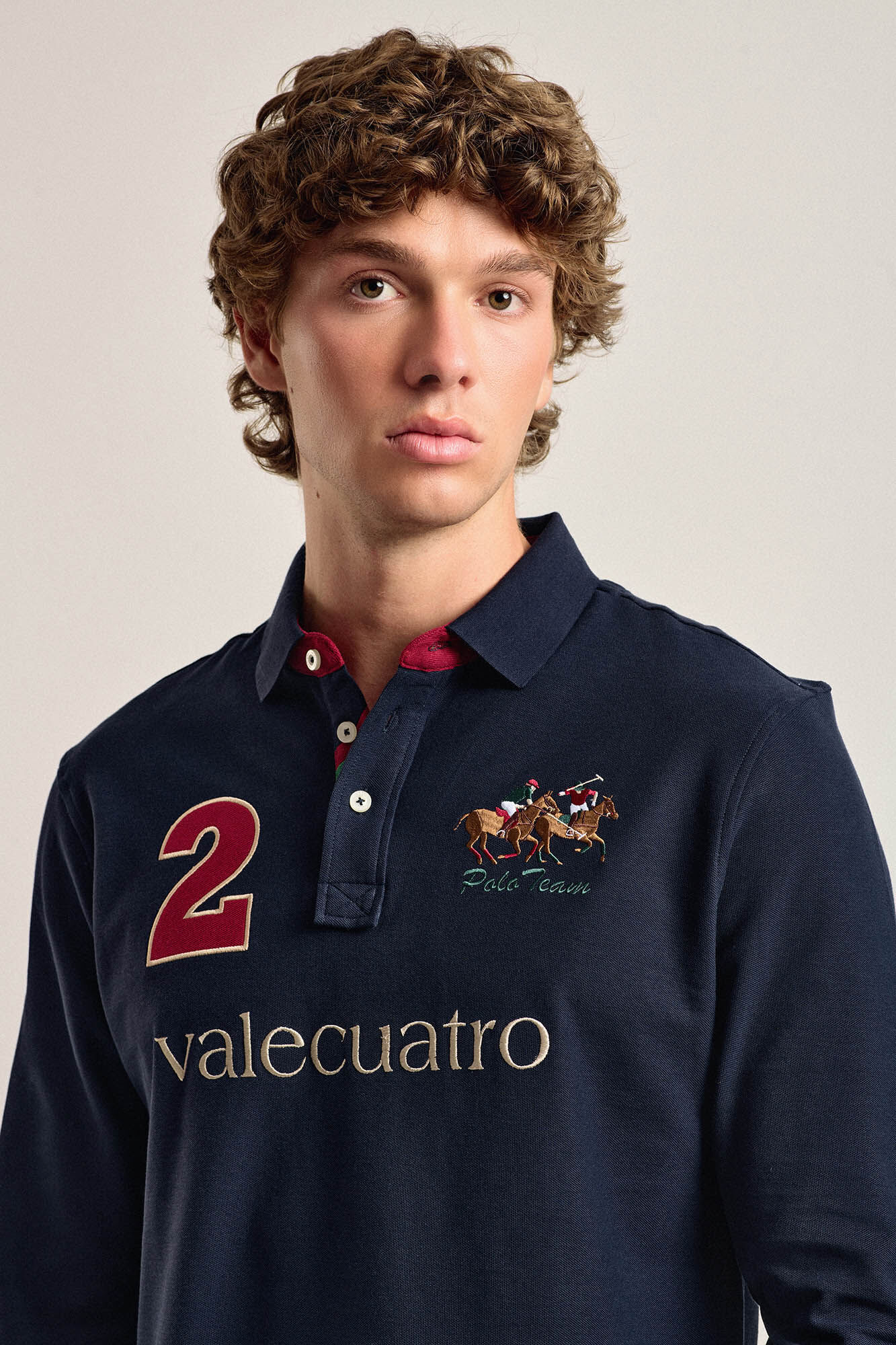 Valecuatro Valecuatro men's navy blue polo shirt Navy