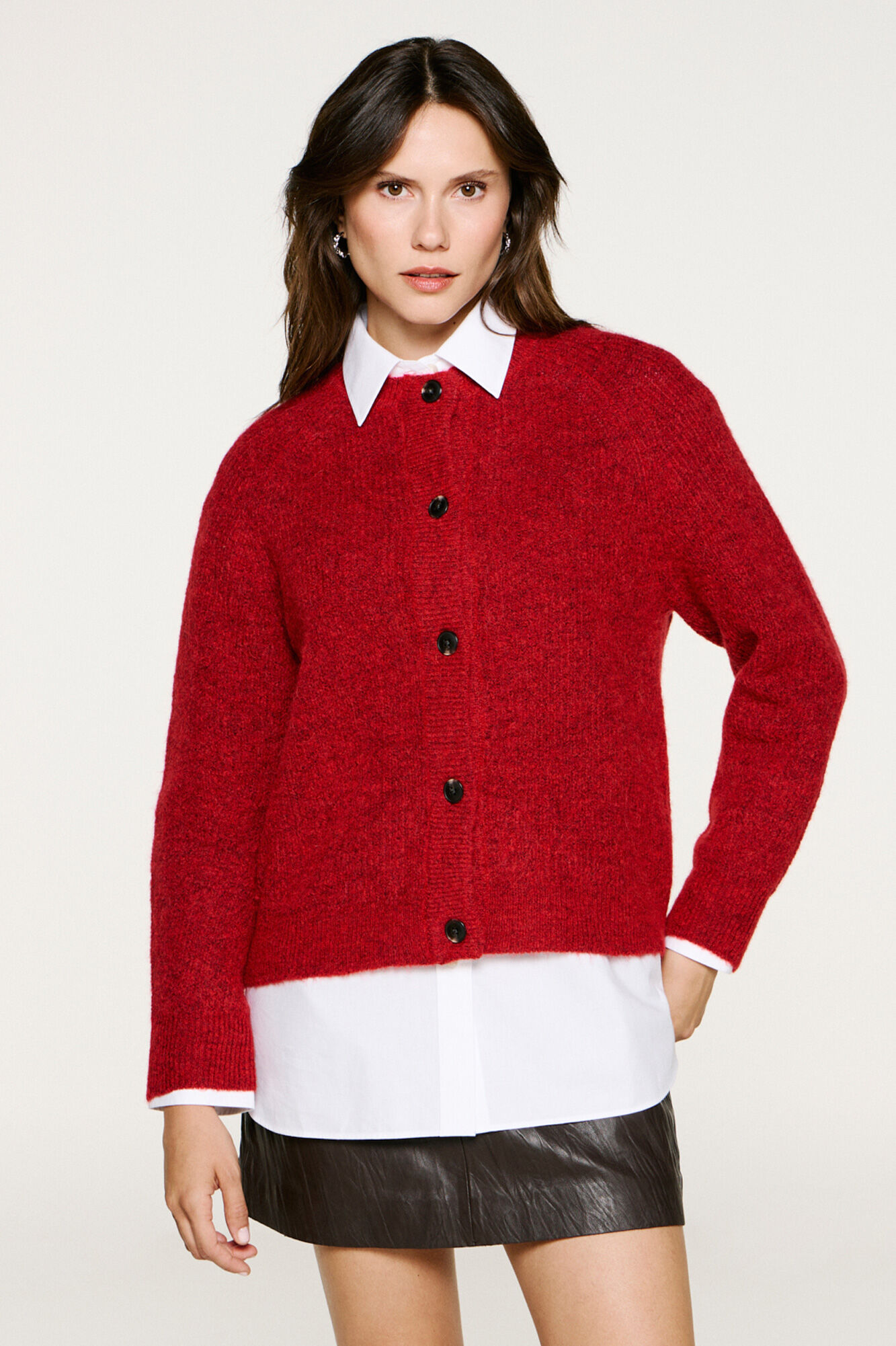 Selected Casaco de malha em l&atilde; e alpaca Vermelho