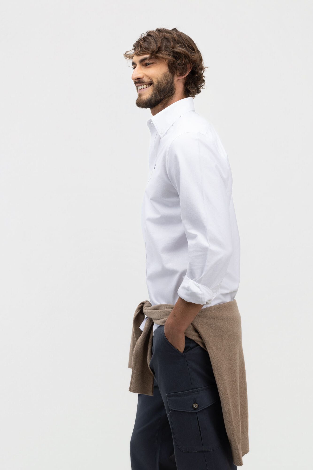 El Ganso Camisa Oxford lisa com bot&otilde;es