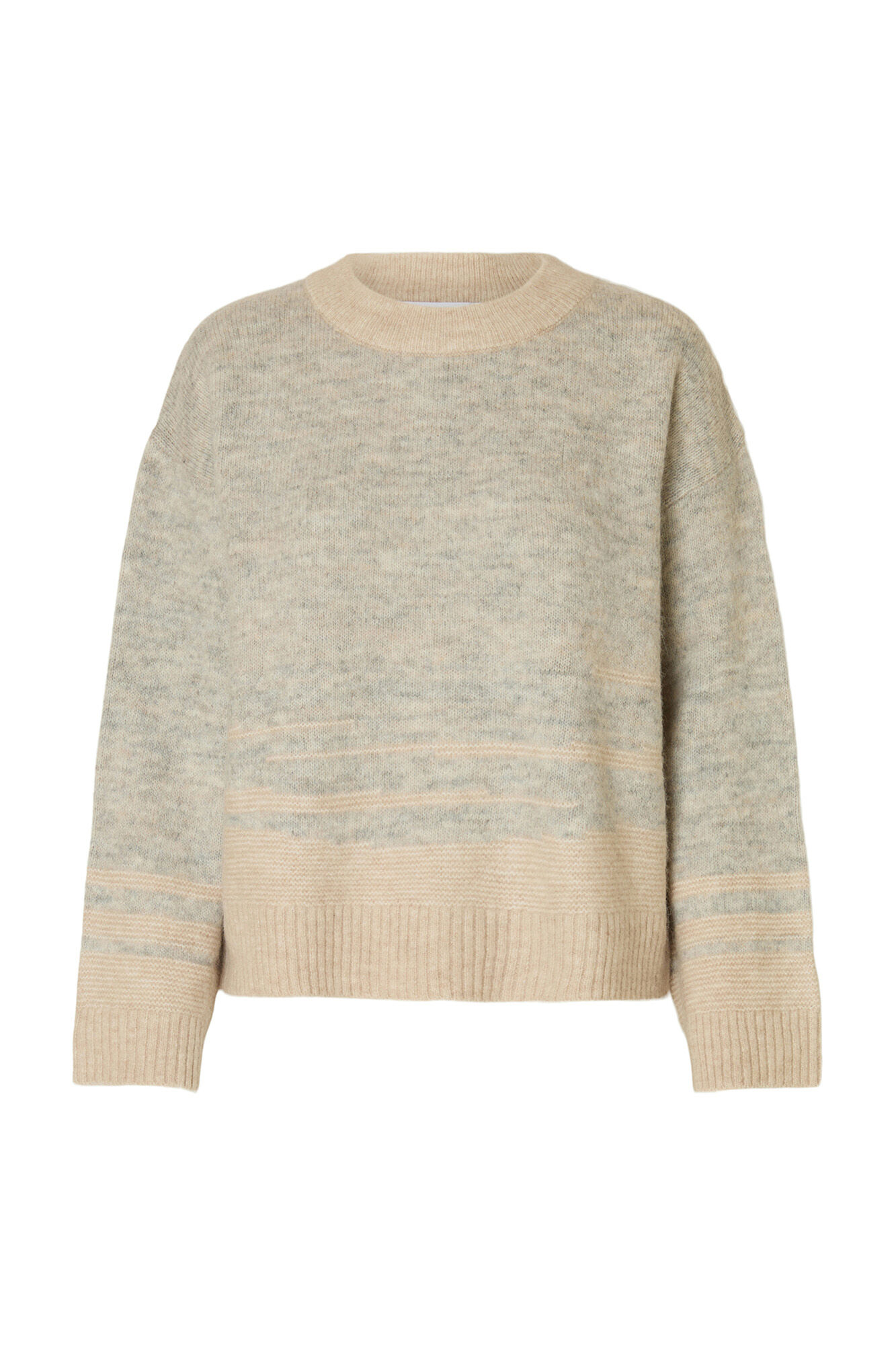 Selected Camisola de l&atilde; e alpaca  Tostado