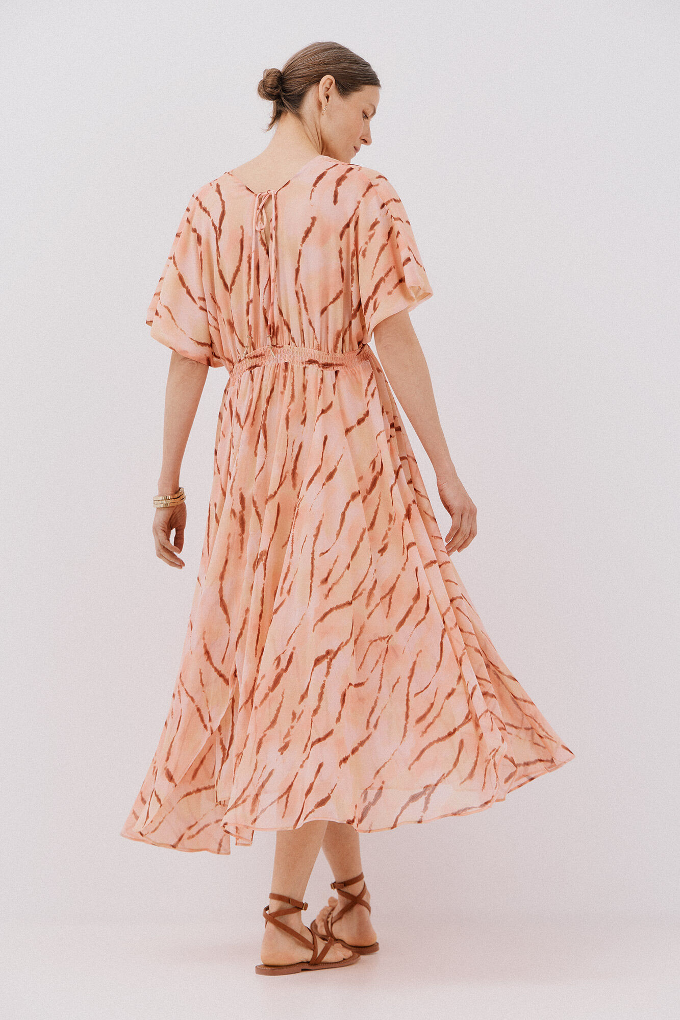 Cortefiel Long fluid print dress
